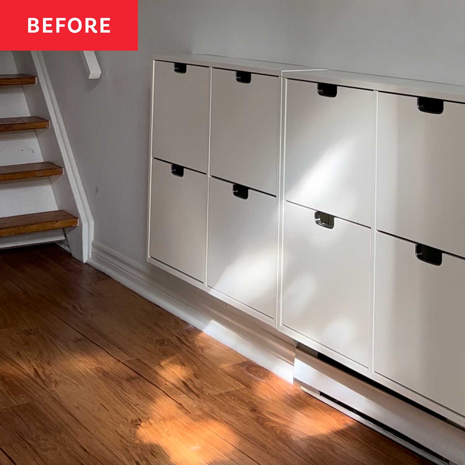 Modern Entryway Shoe Storage See How A DIYer Made An IKEA STALL