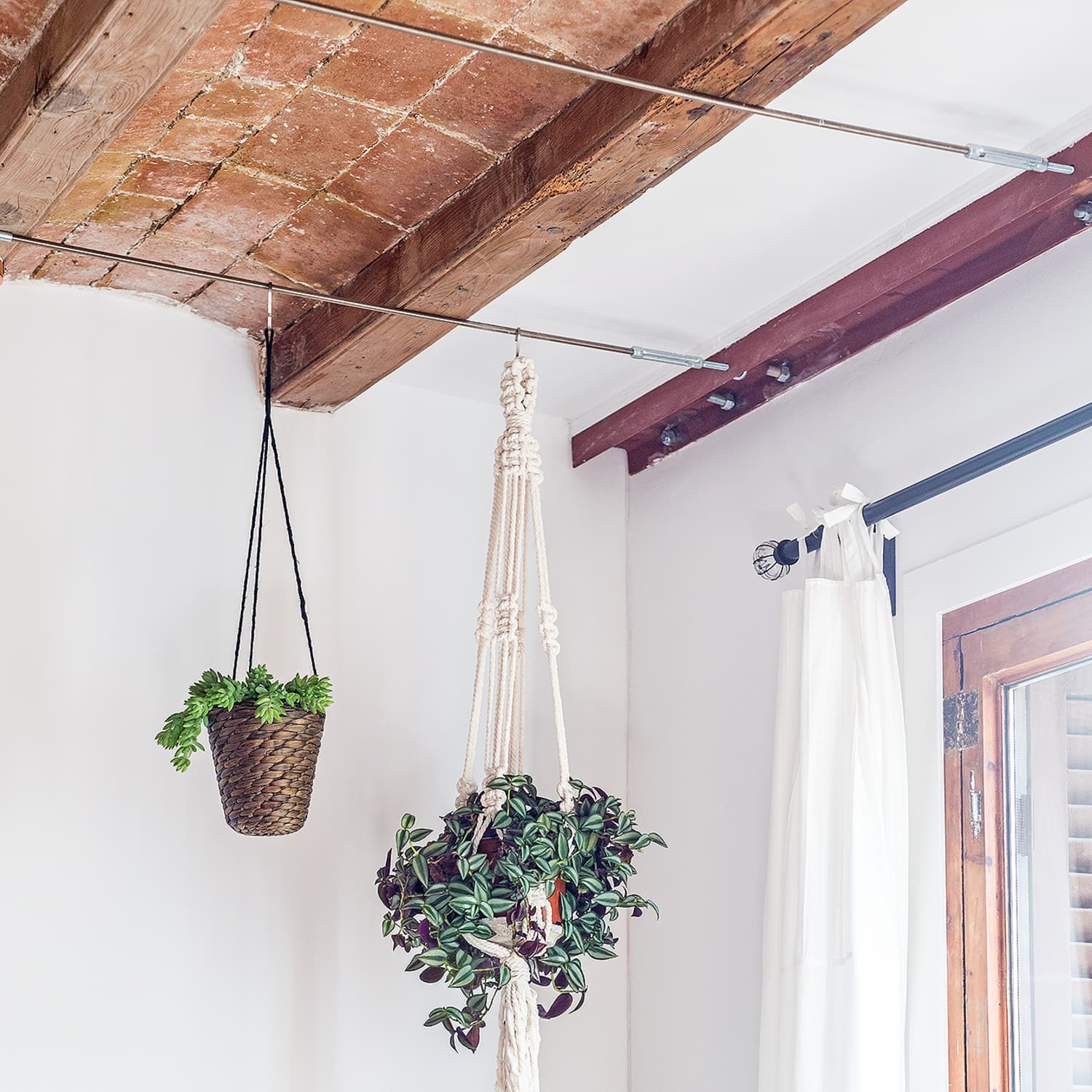 4 Pieces Plant Hanger Extender Rope Plant Hanging Basket Extender Large Hanging Plant Pot Holders for Wall Plant Hanging Holders Indoor Outdoor Home