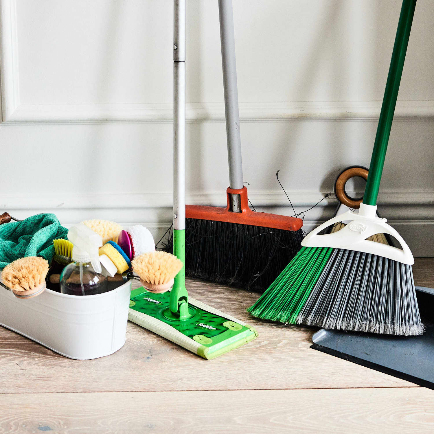 Try This Zip Tie Broom and Mop Storage Idea