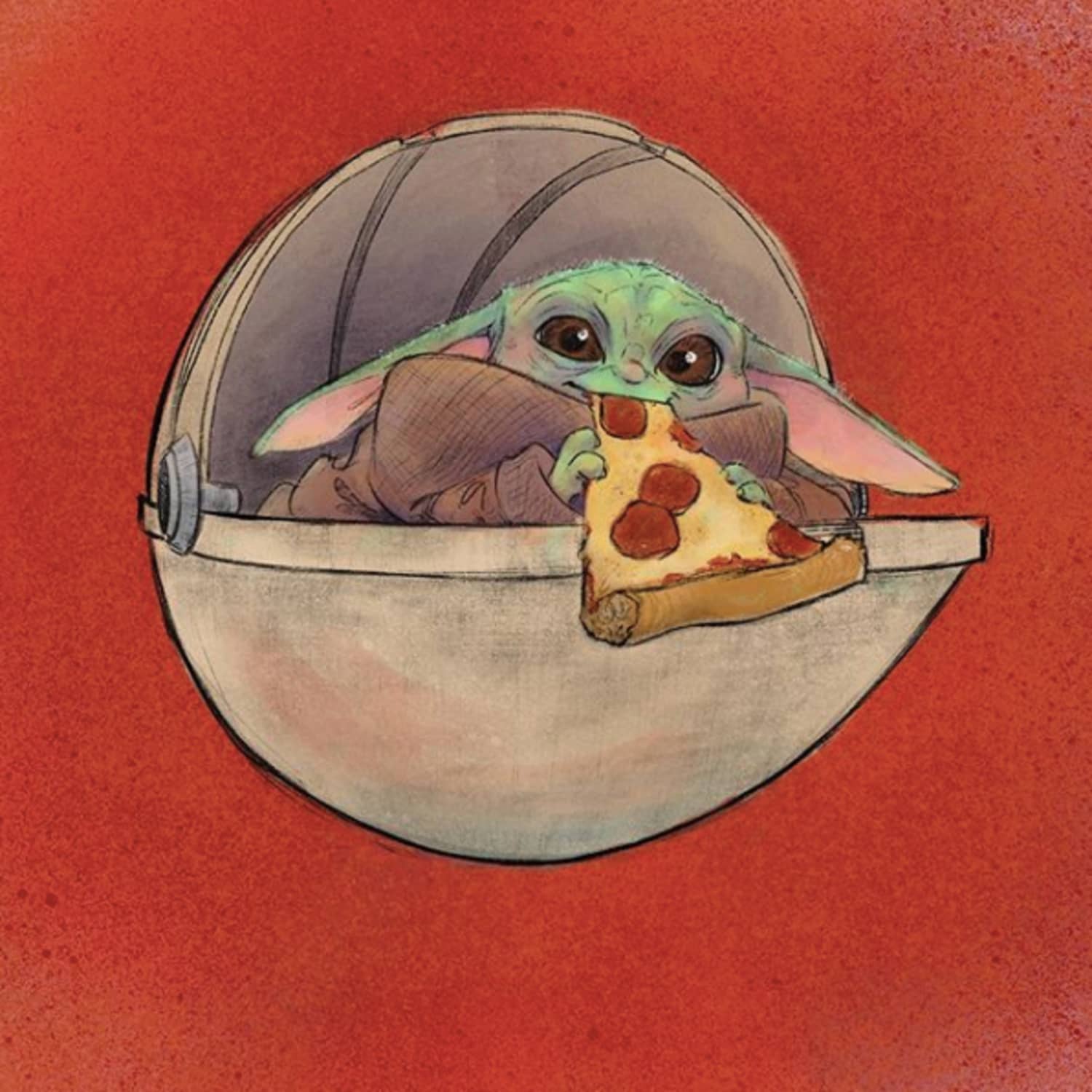 Adorable STAR WARS Fan Art Show Baby Yoda Eating Disneyland Treats