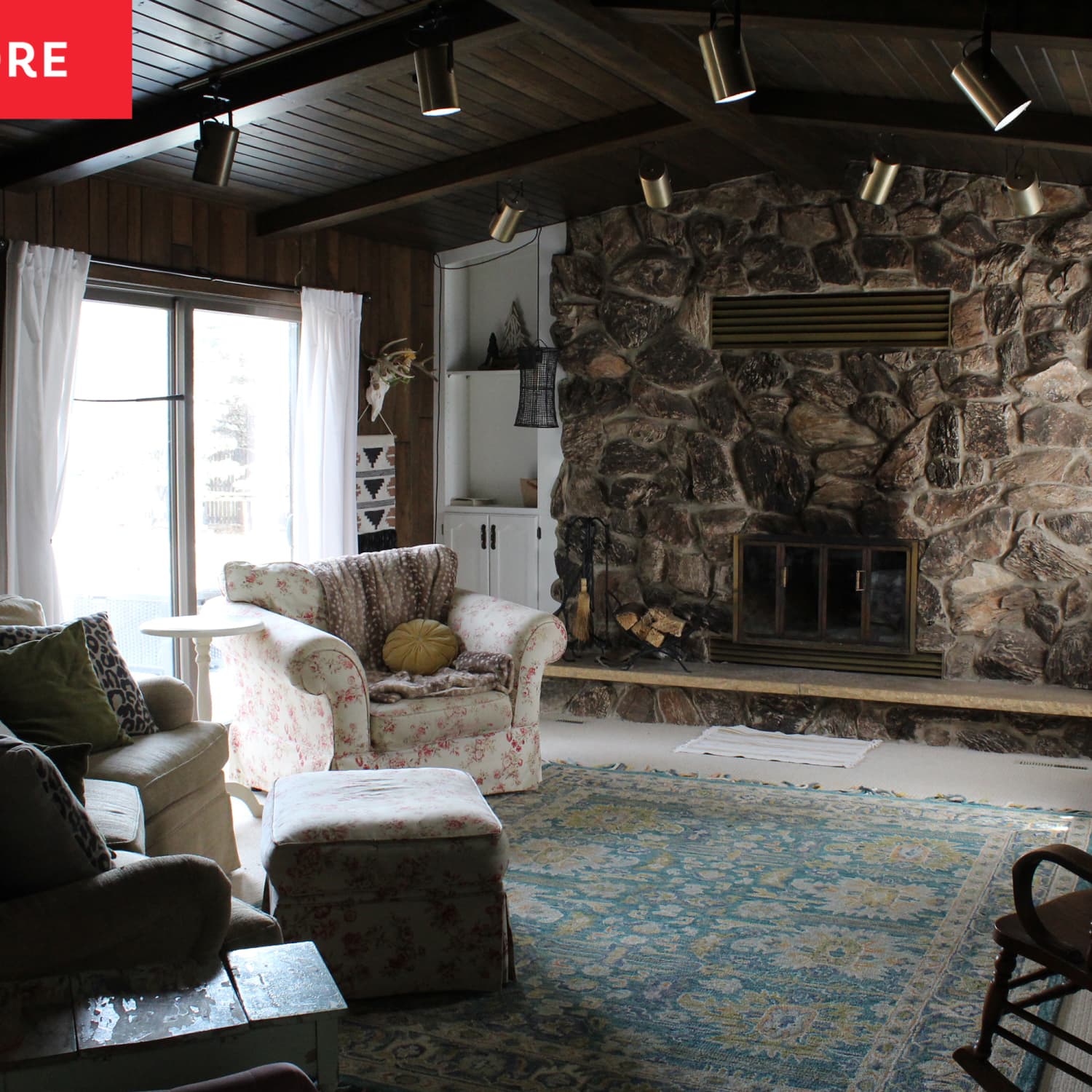 Before and After: HGTV's “Down Home Fab” Transforms a Dark Stone Fireplace  Into a Statement Piece | Apartment Therapy