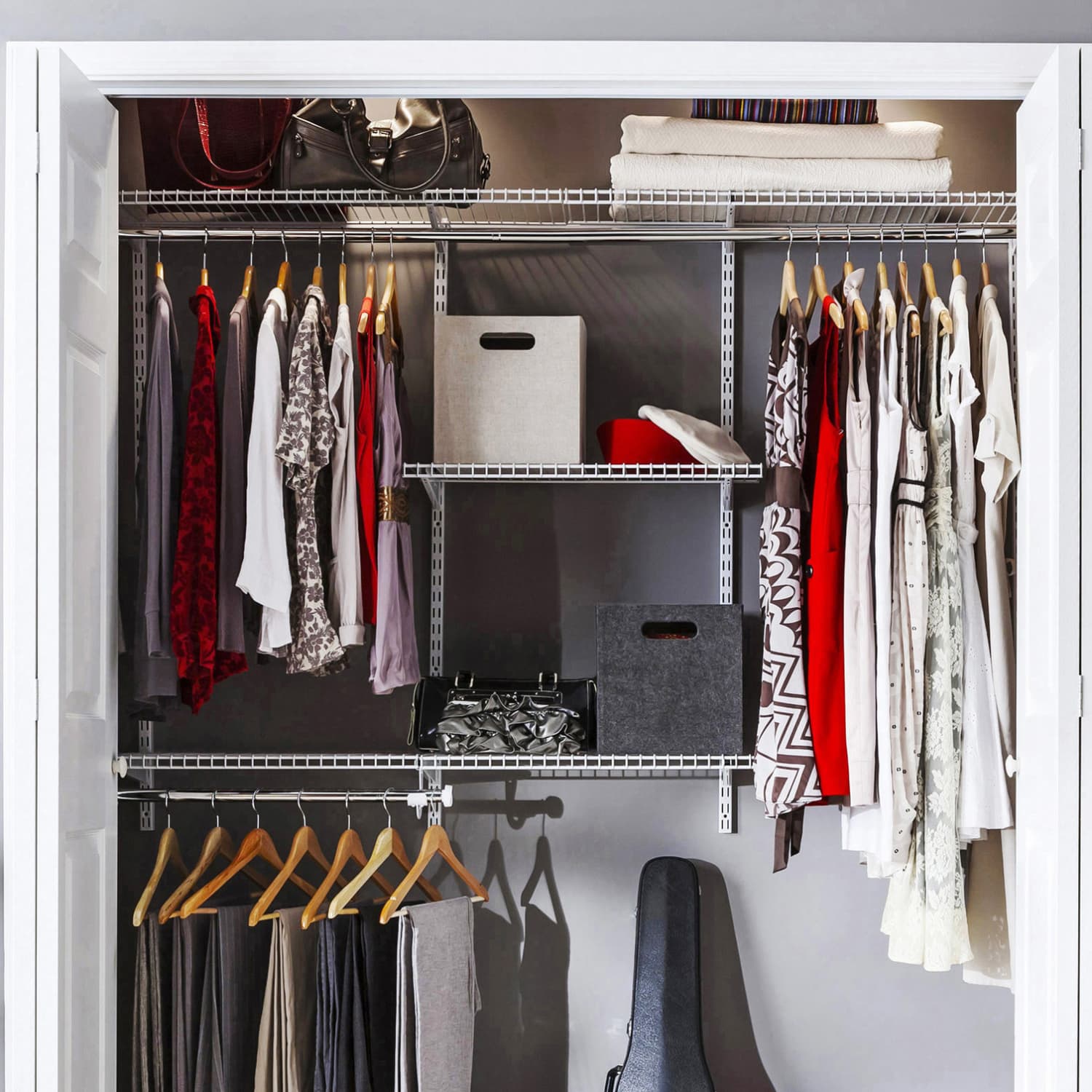 Isa Custom Closet - Shoe Storage Drawers and Hanging Closet System