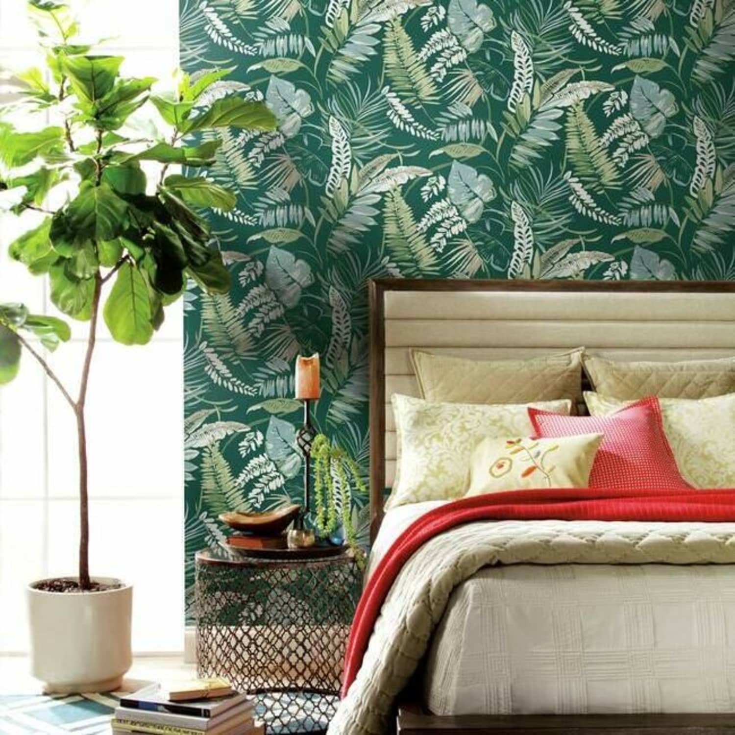 tropical wallpaper bedroom