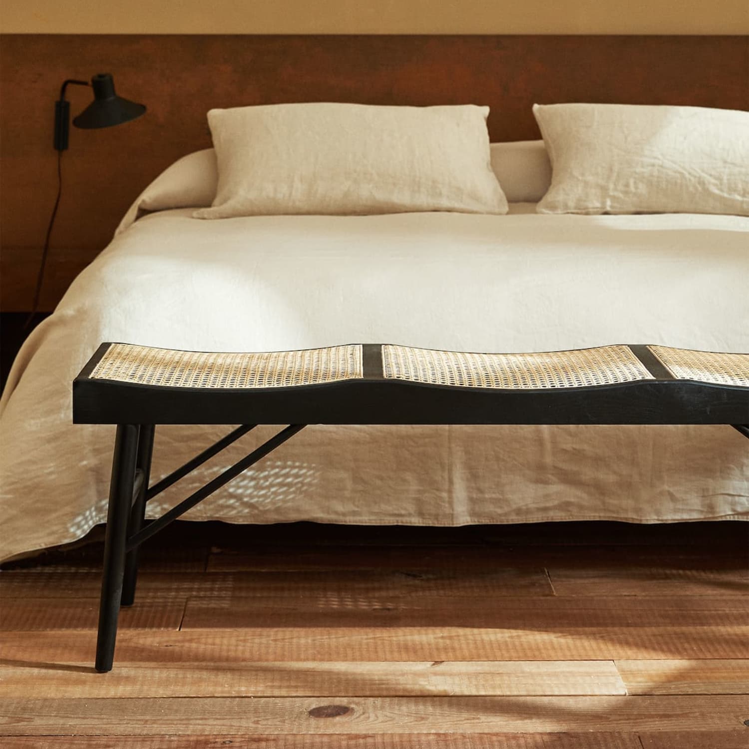Zara home rattan on sale bench