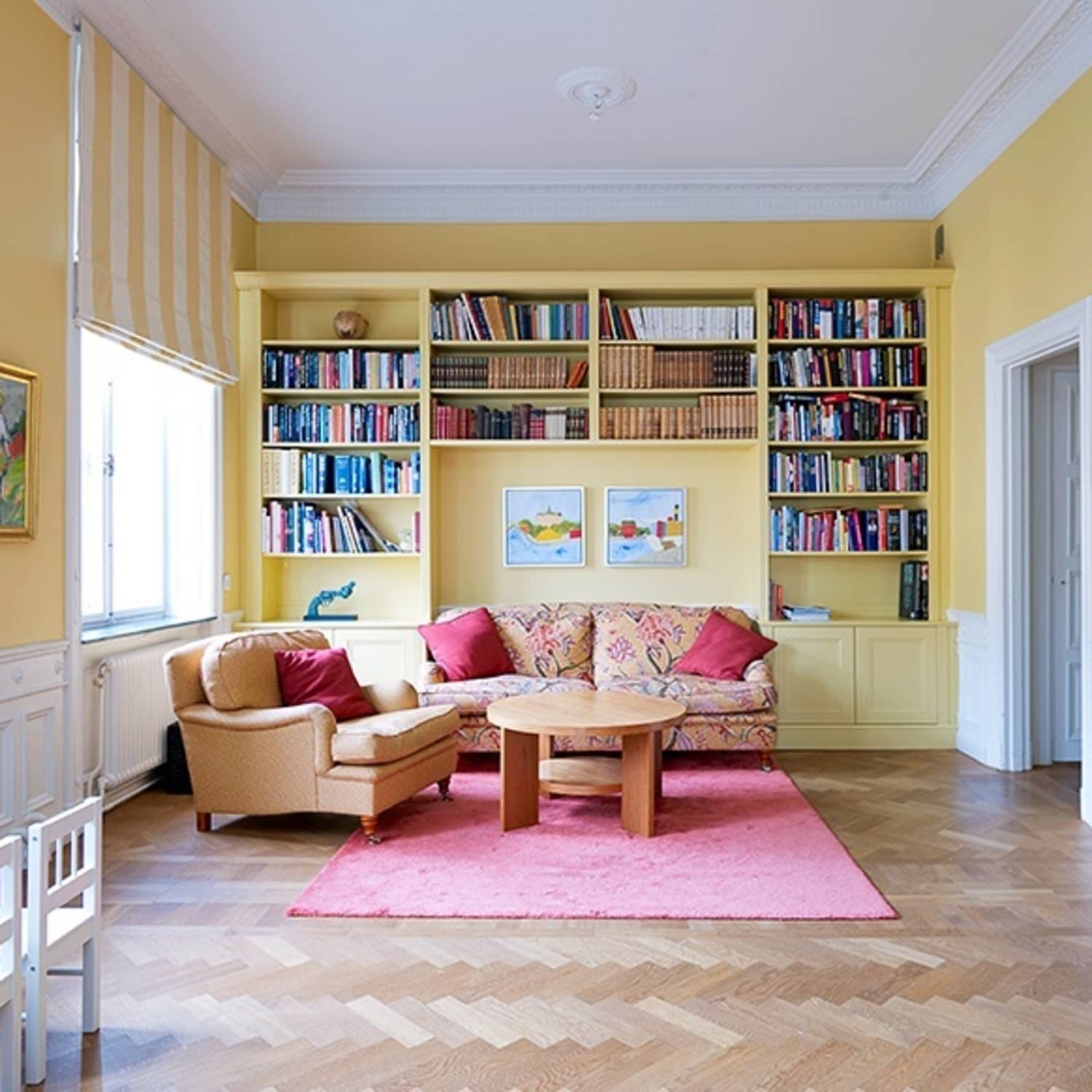 Mid century outlet built in bookshelves