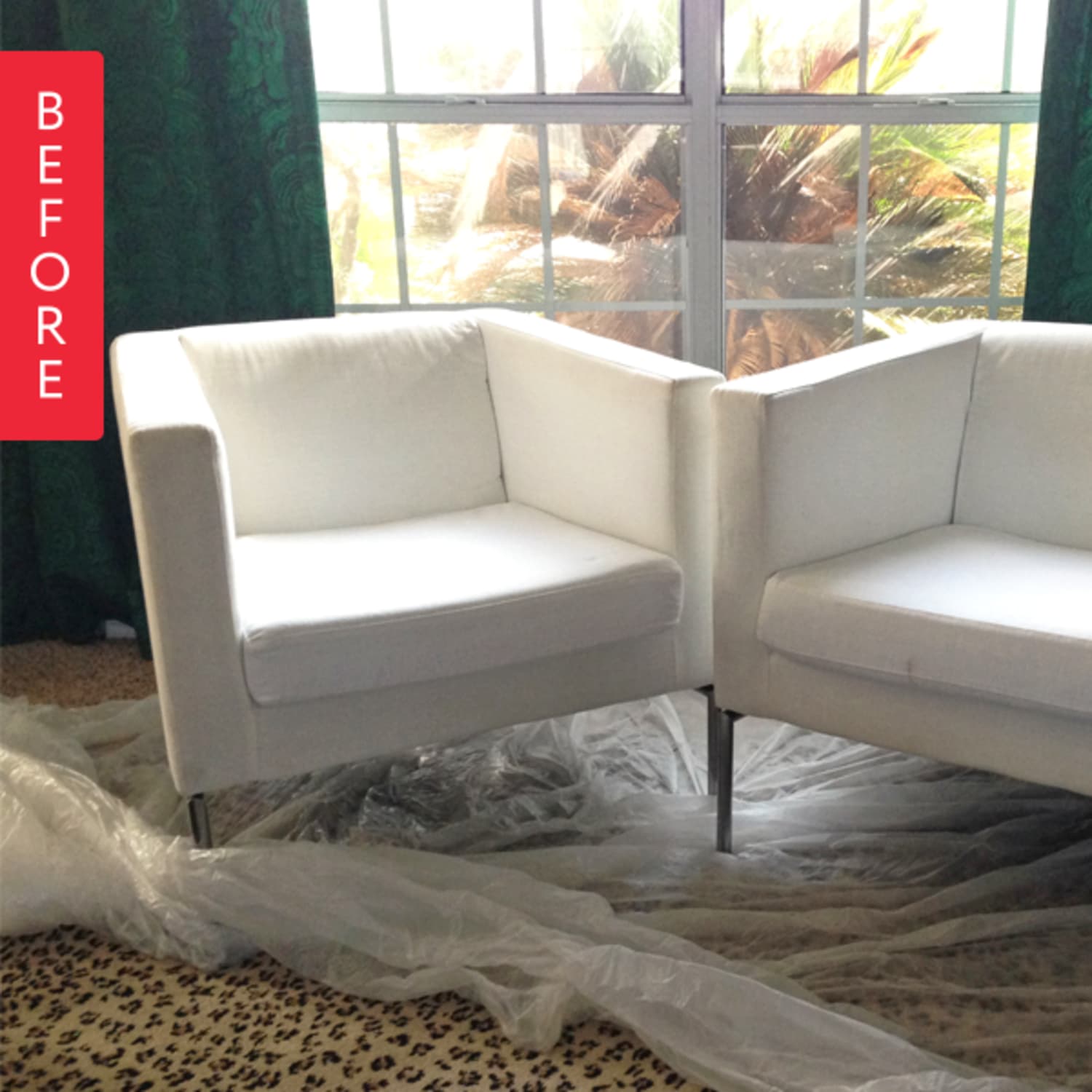 Before After IKEA Club Chairs Get a Black White Look for 40
