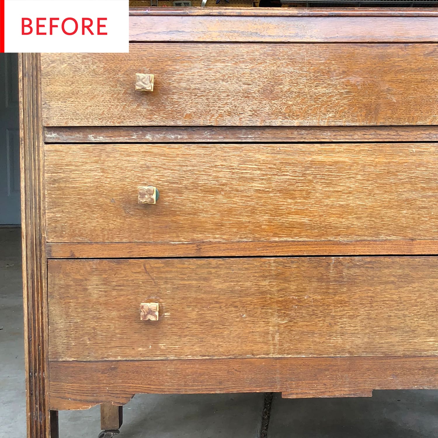 Wood wax shop before and after