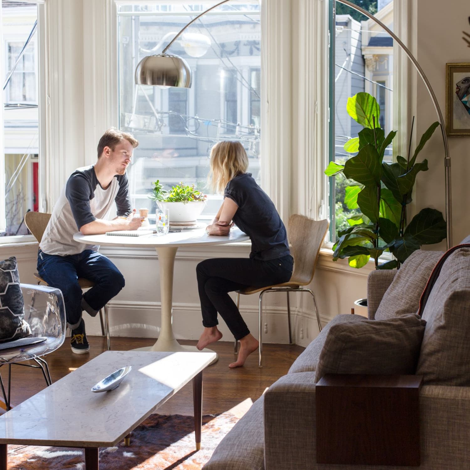 Arched floor lamp cheap over dining table