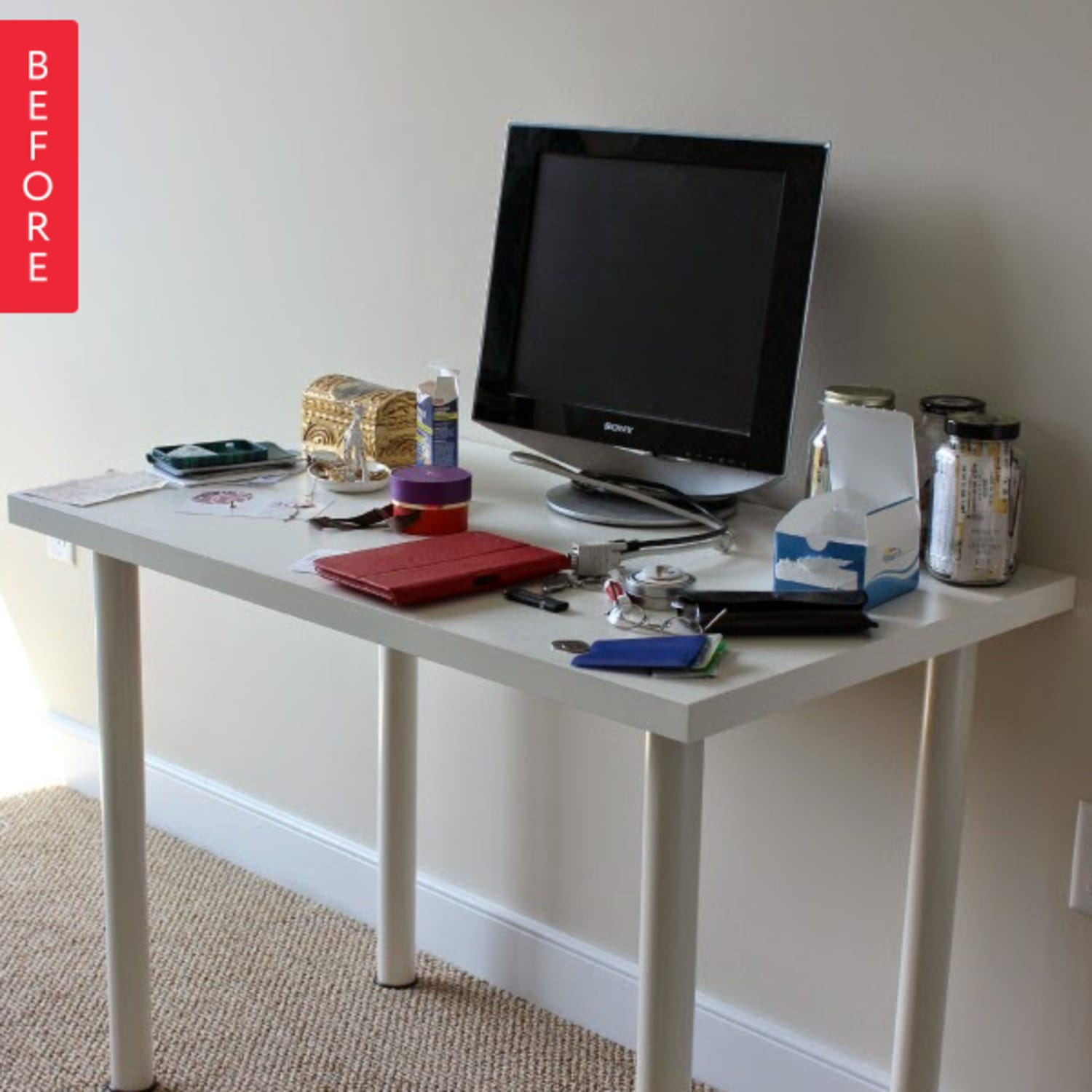 Before After IKEA Desk Gets a Quick Glam Makeover Apartment