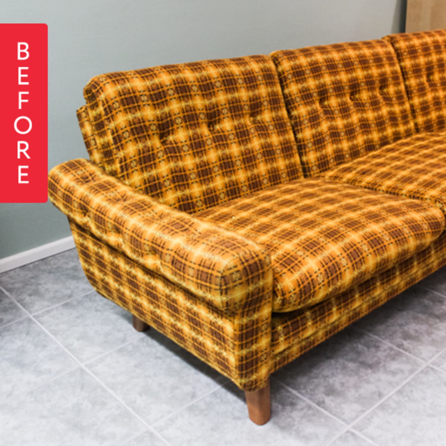 Old plaid new arrivals couch
