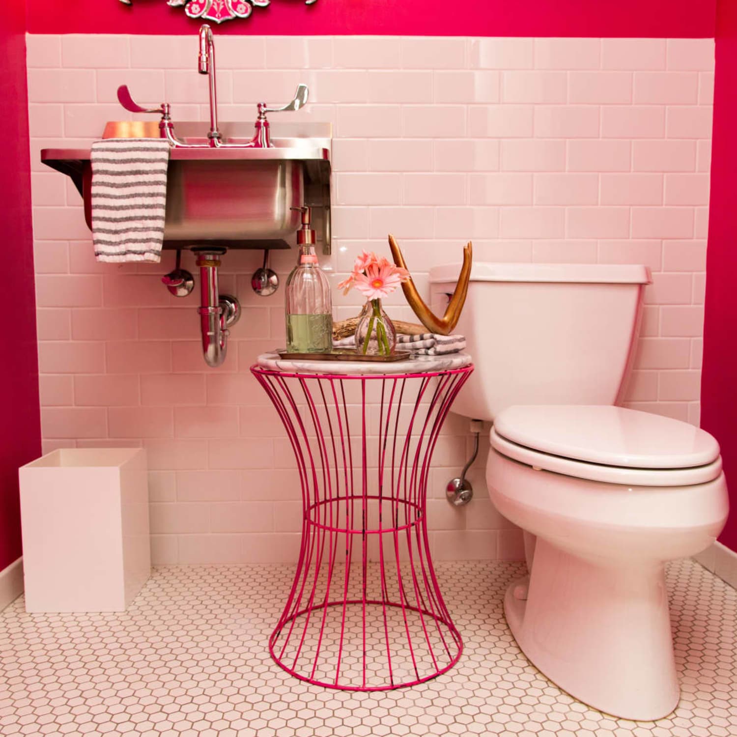 Pink bathroom deals