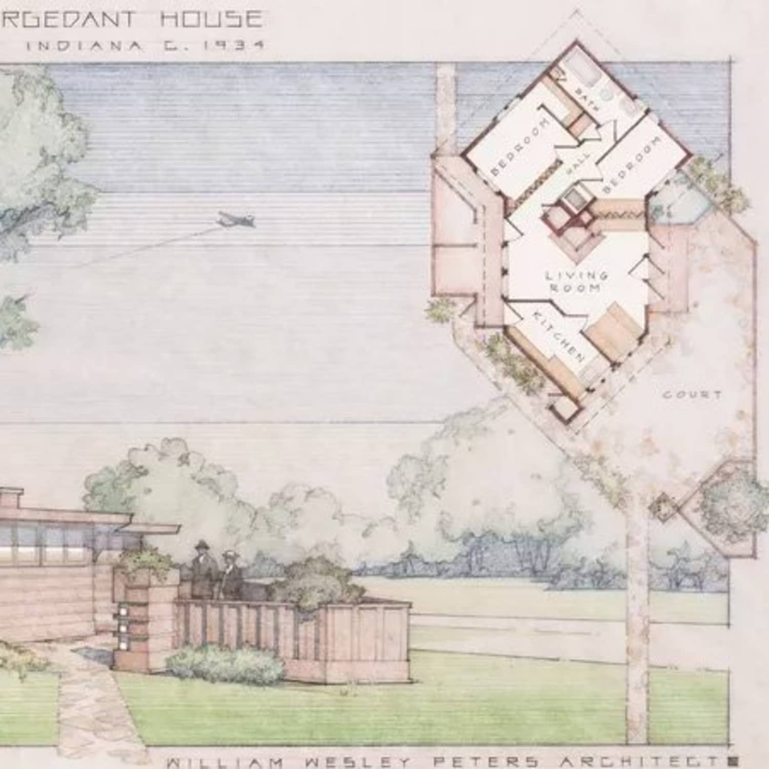 Usonian Frank Lloyd Wright Inspired House Plans