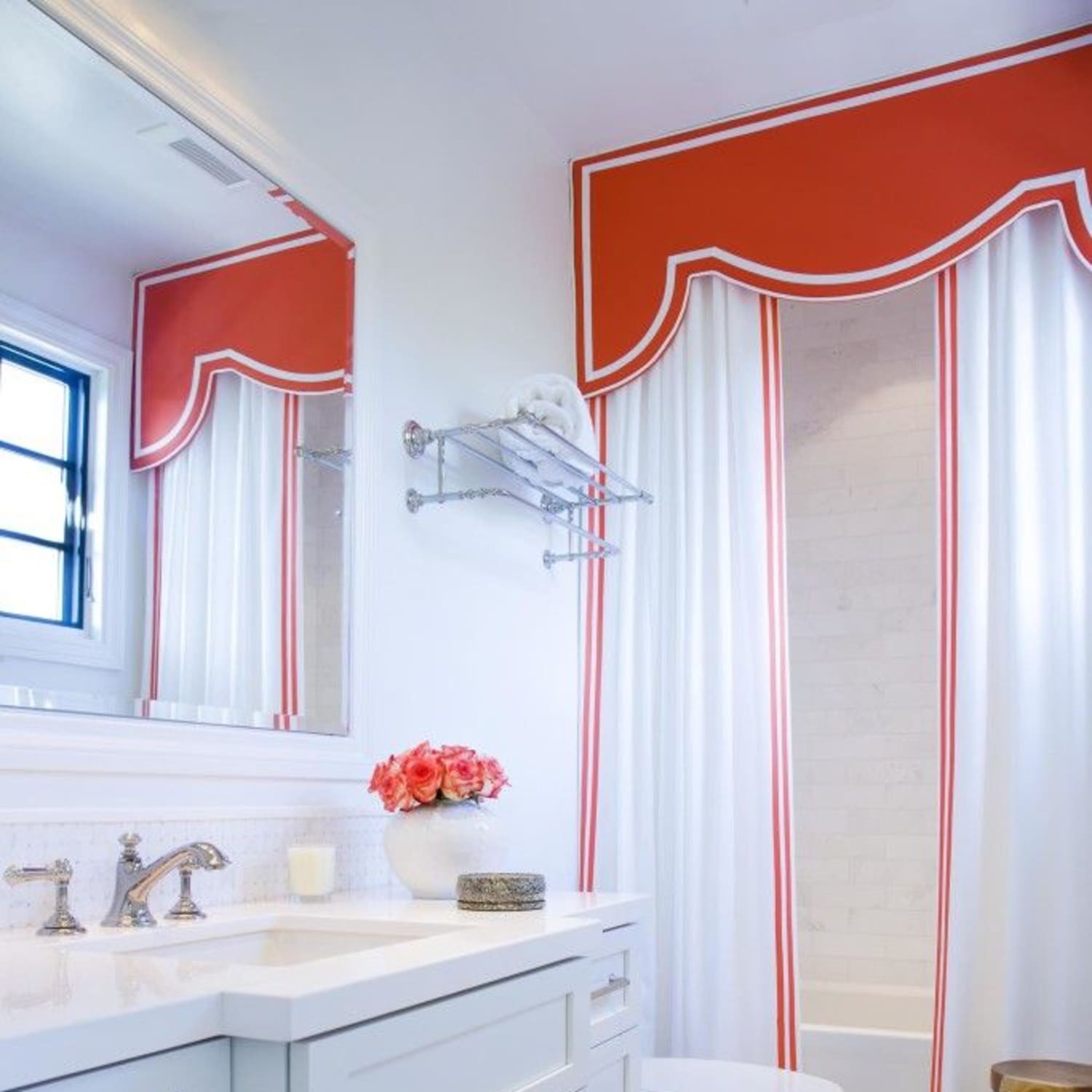 Shower curtain on sale with valance