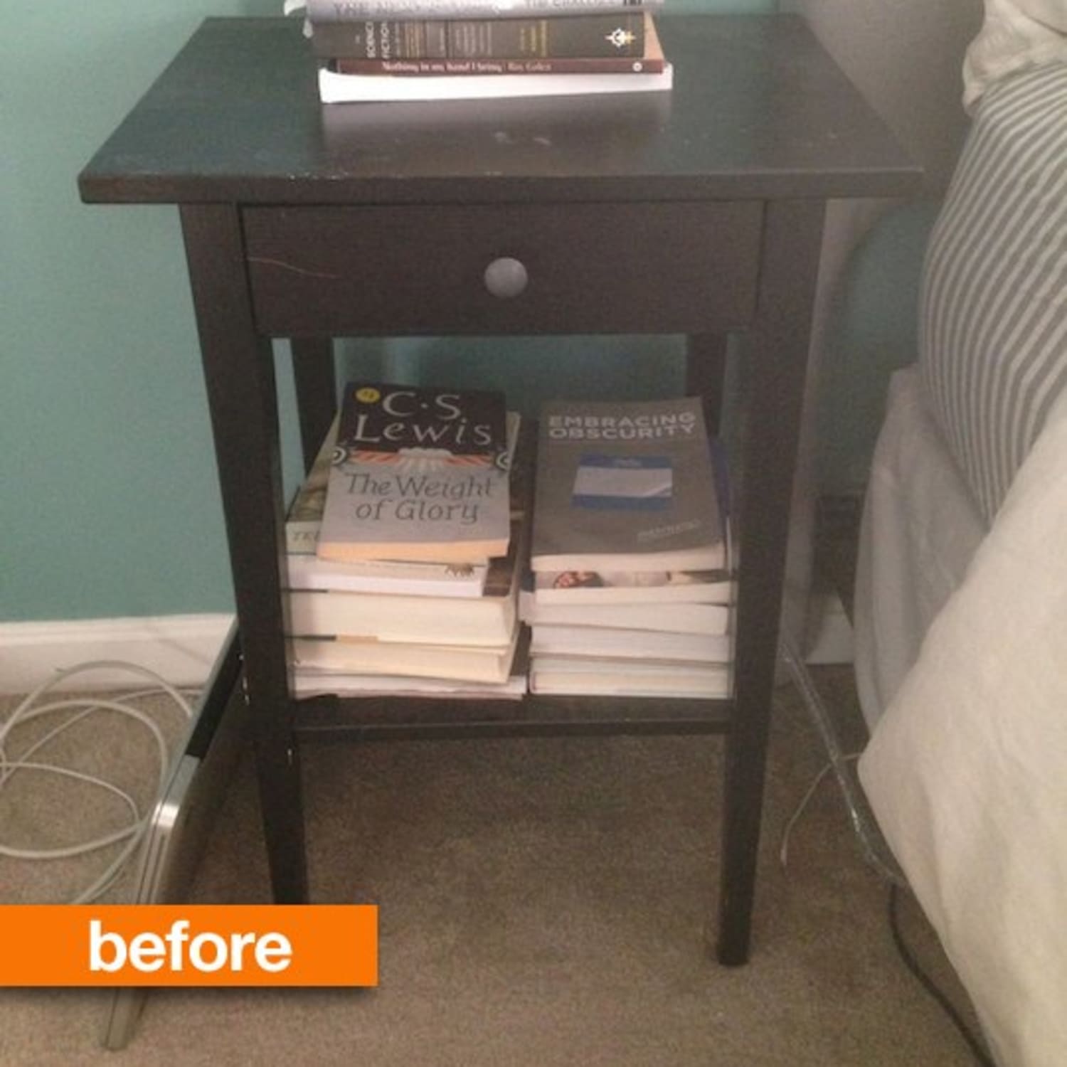 Before After IKEA Hemnes Nightstand Gets an Inventive Upgrade