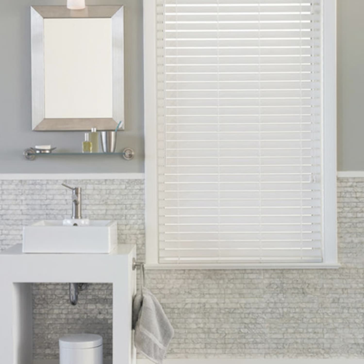 Blinds outlet in bathroom