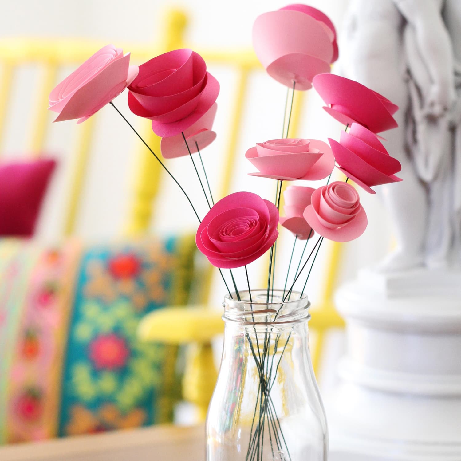 How to make paper hot sale flower vase