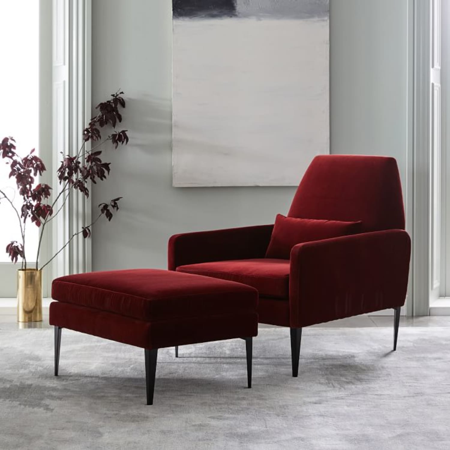 West elm velvet chair deals