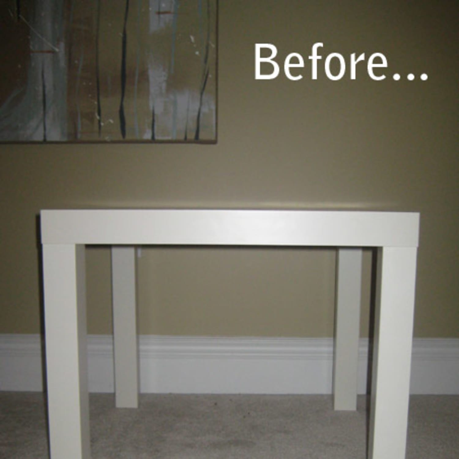 Before After IKEA LACK Side Table Ottoman Apartment Therapy