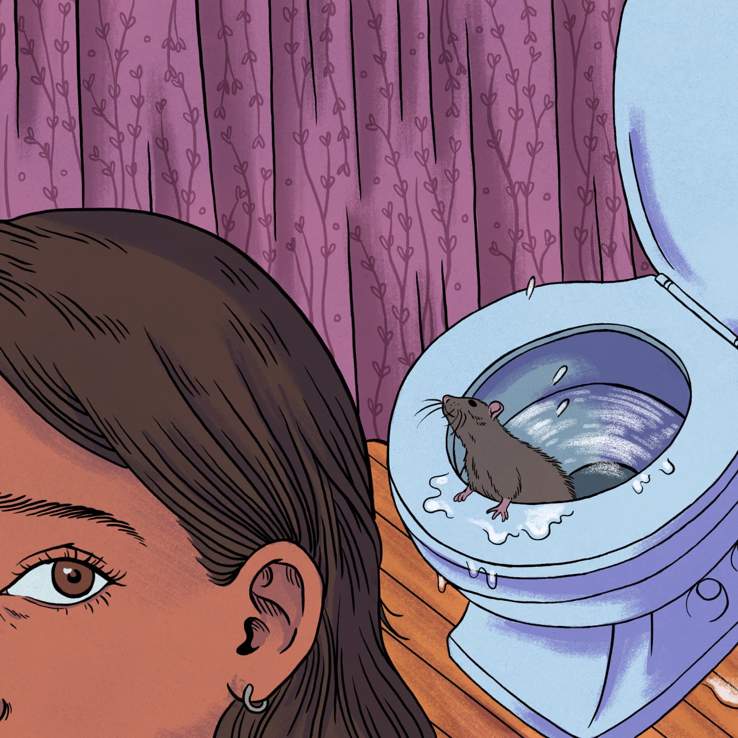 Rat in toilet sale