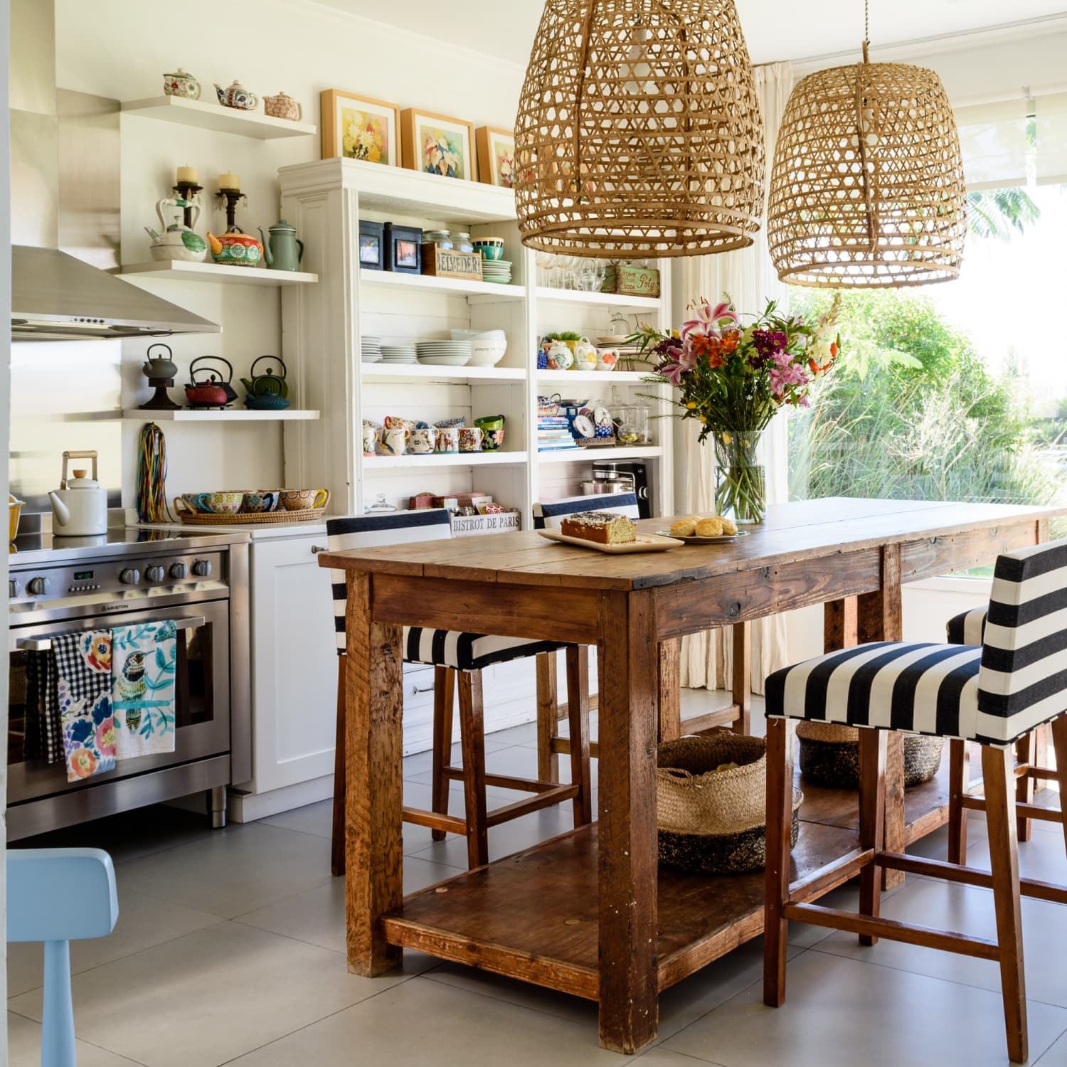 Rattan kitchen pendants top