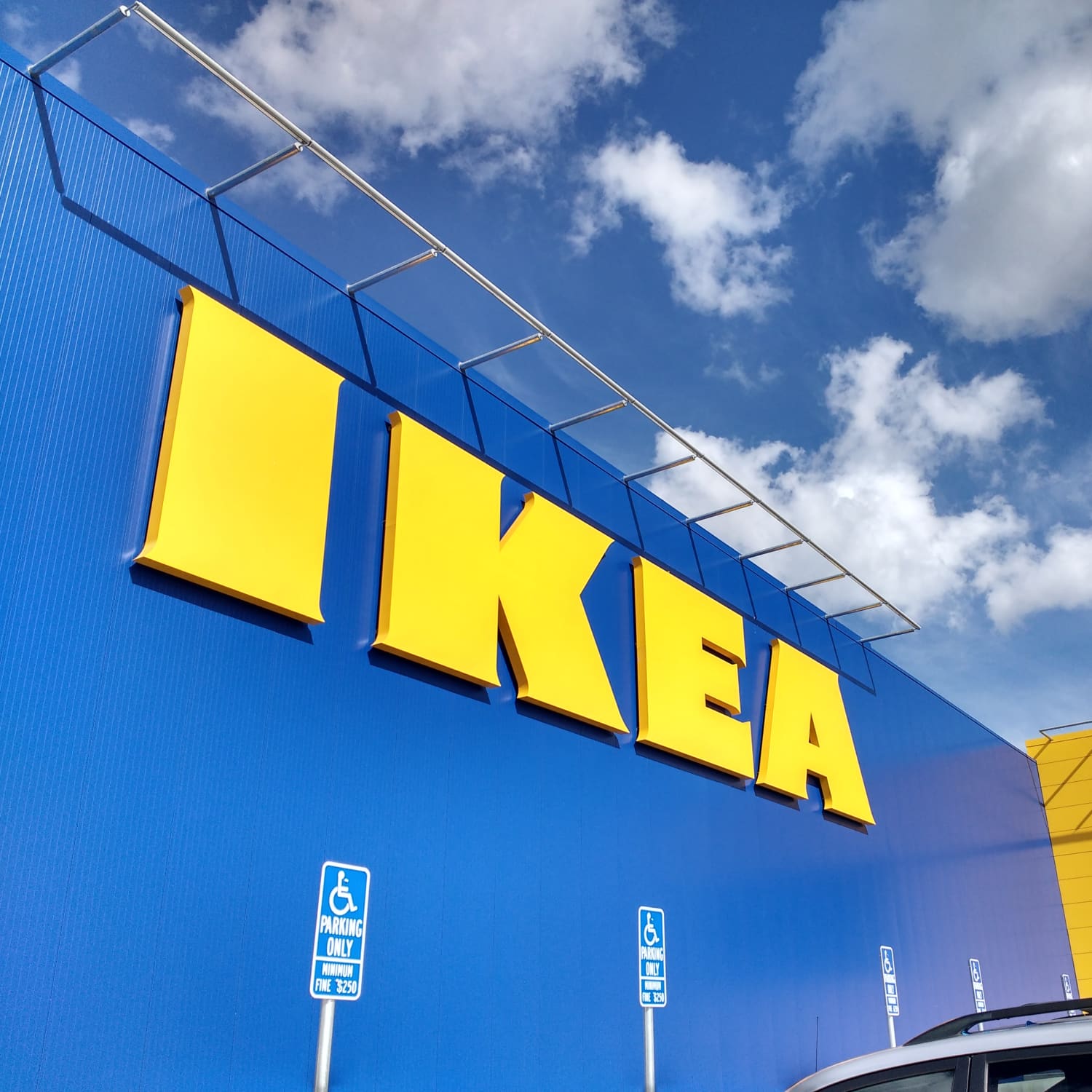 Ikea store billy yellow