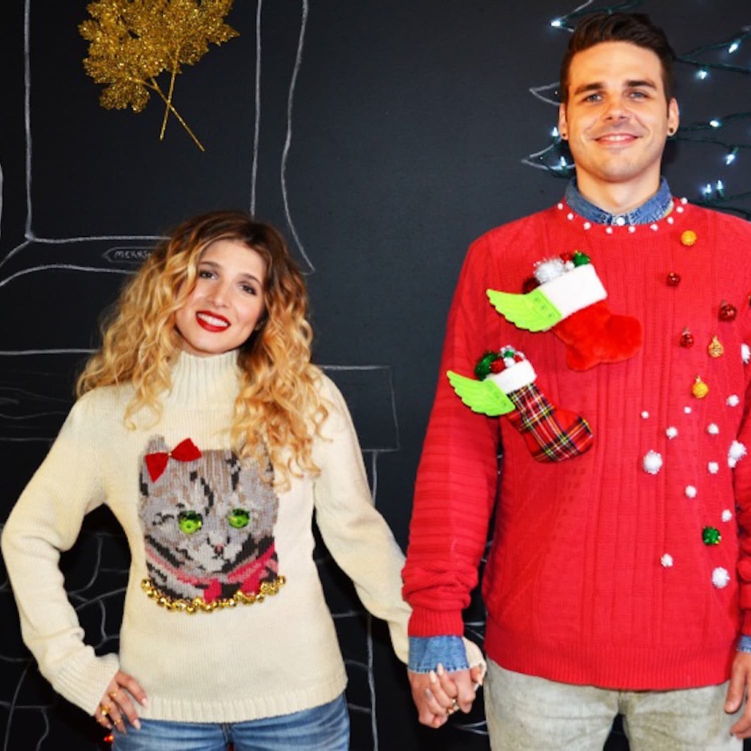 Diy couples discount ugly christmas sweaters