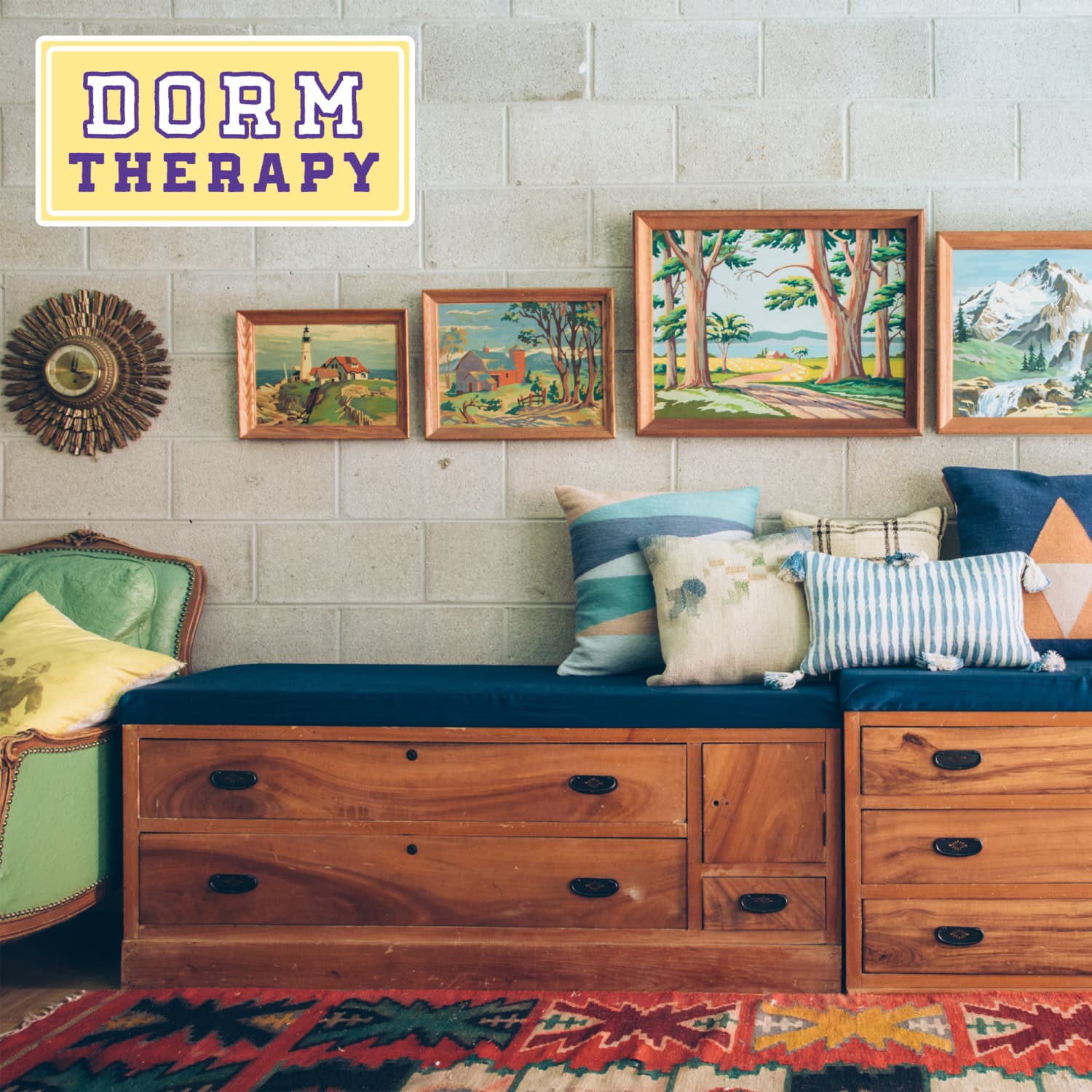 How to hang tapestry on cinder block wall sales