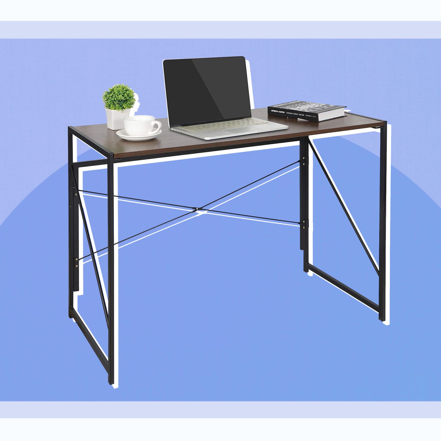 Zenstyle folding computer writing desk sale wood and metal study desk