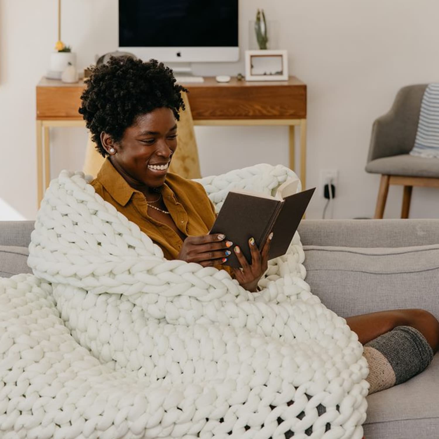 Nuzzie Knit Weighted Blanket Review Apartment Therapy
