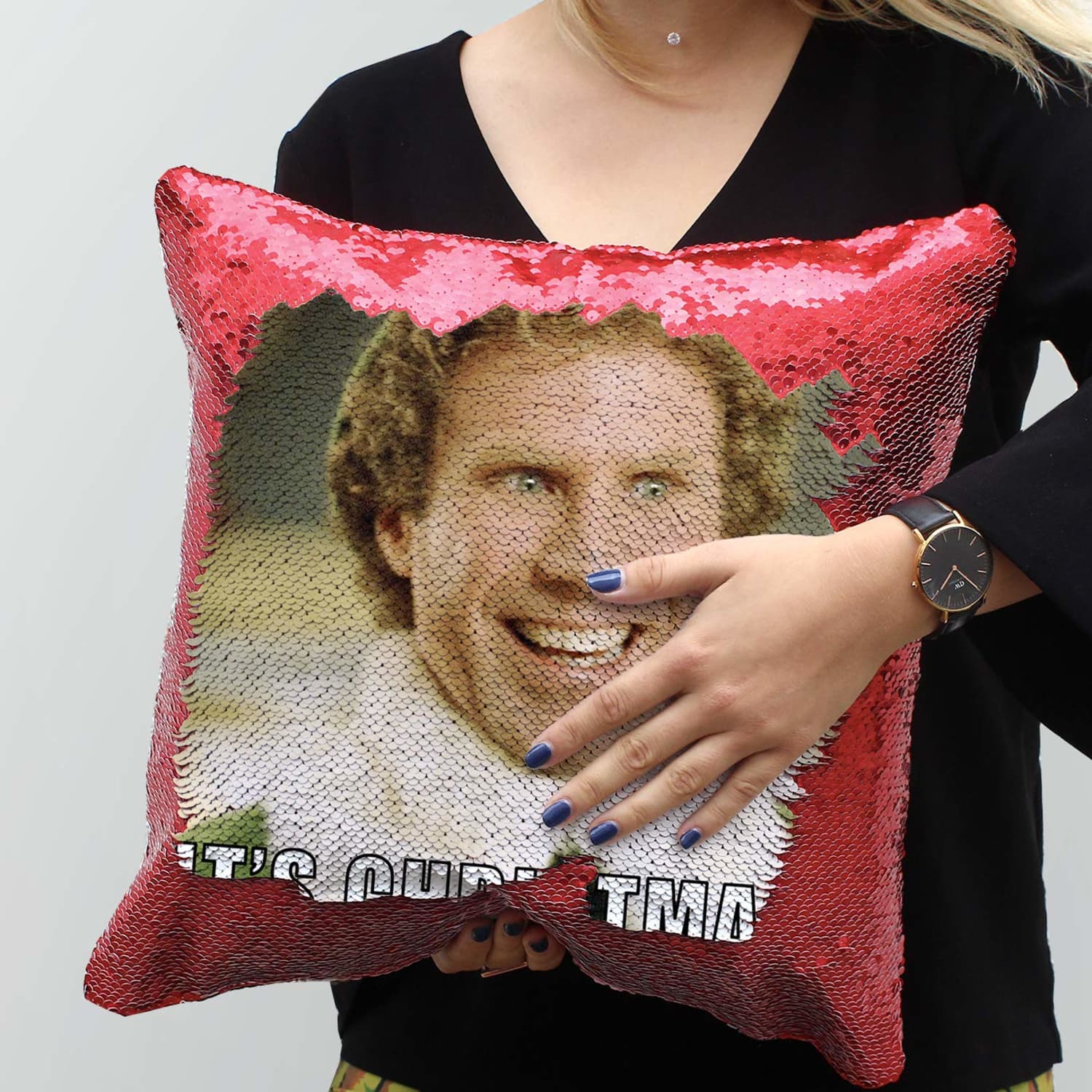 Buddy the Elf Reversible Sequin Pillow Apartment Therapy