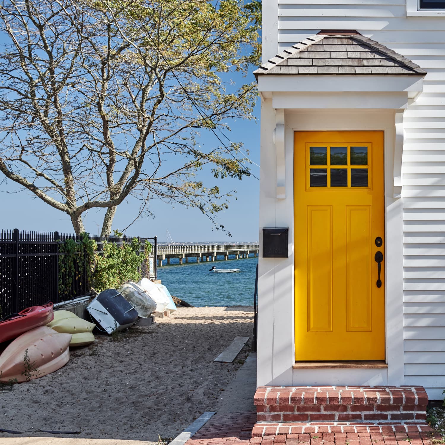 Gray House, Yellow Door, Black Shutters The Perfect Color Combination
