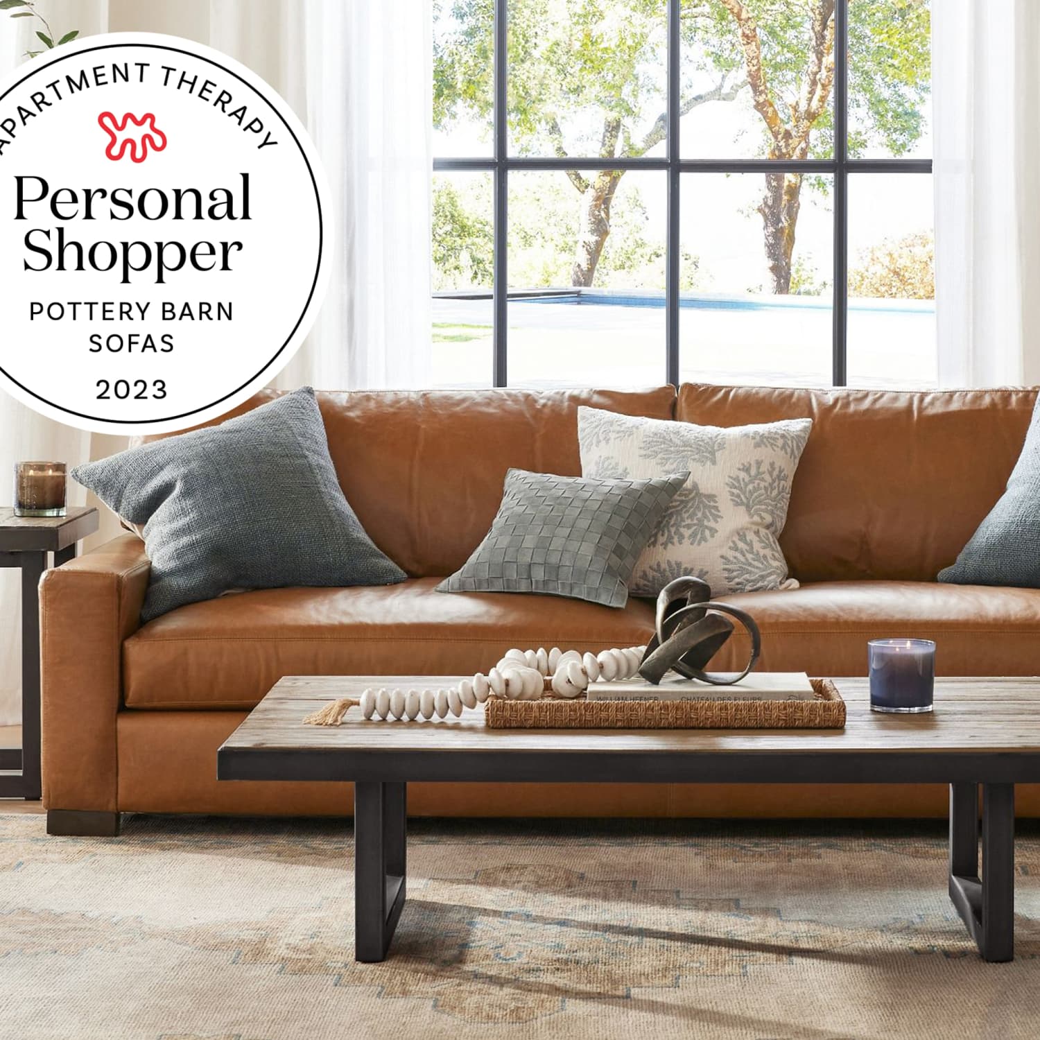 Pottery barn shop sectional leather