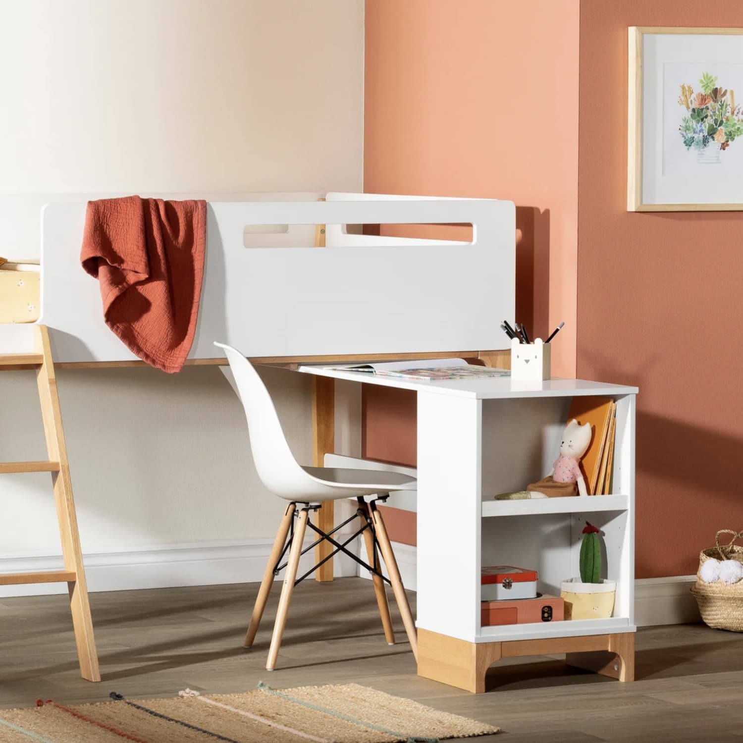 Loft bed outlet with desk wayfair