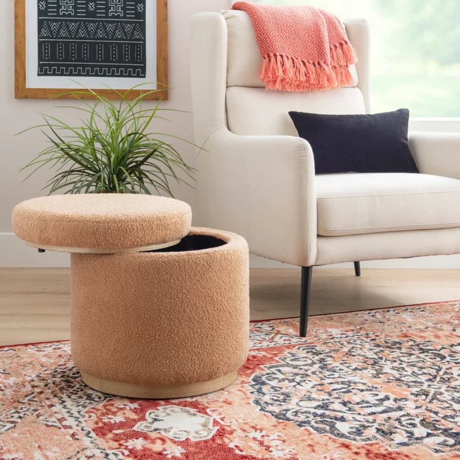 Unique store storage ottoman