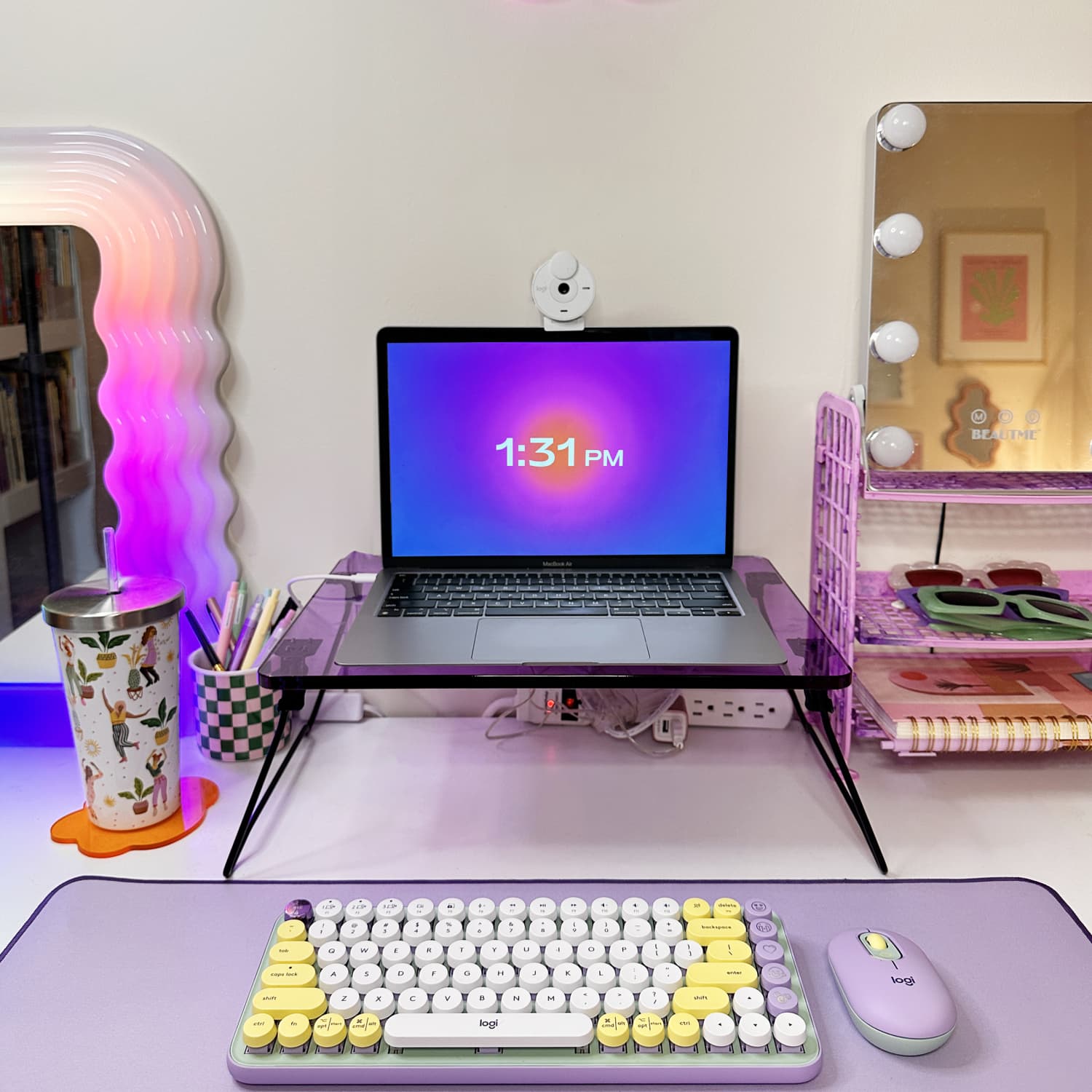 Pink and purple desk store