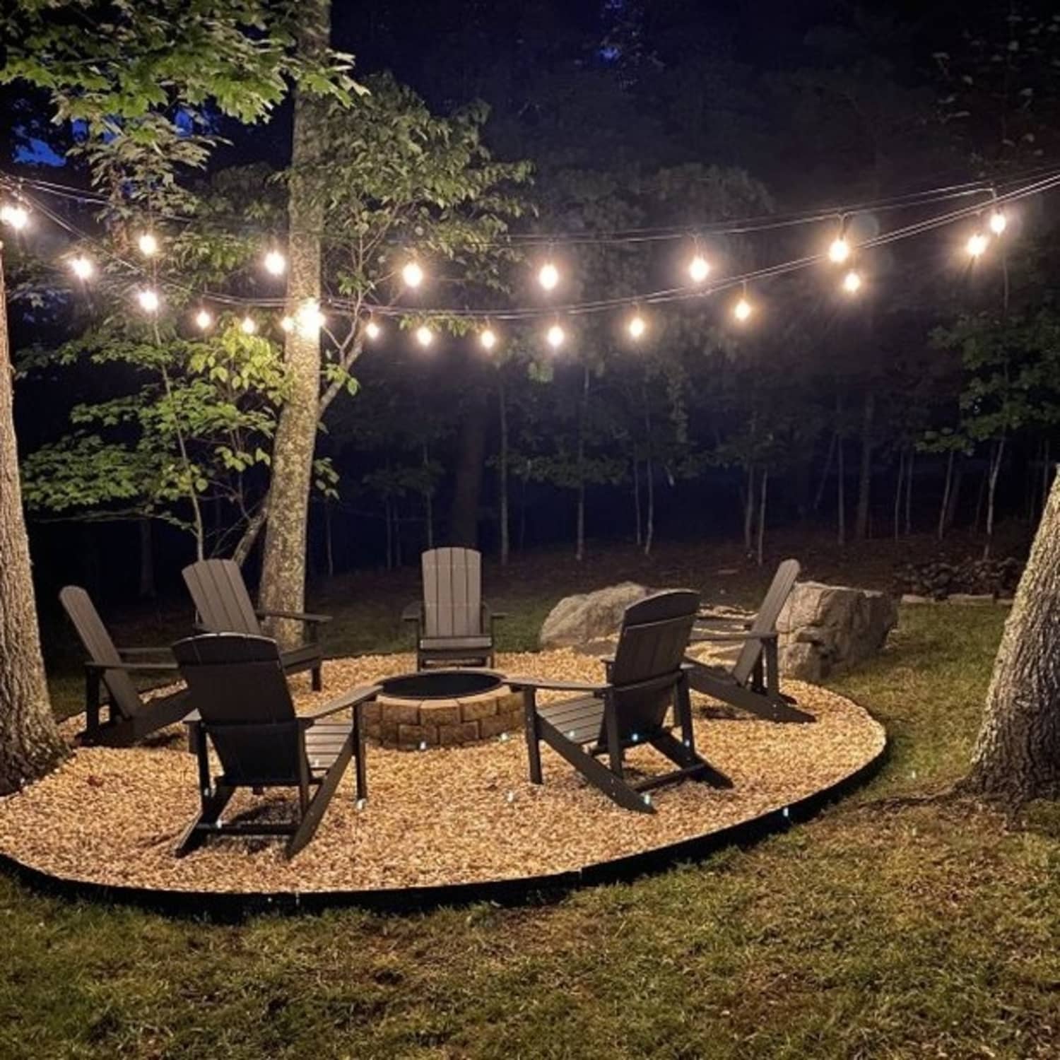 In ground fire sales pit seating area