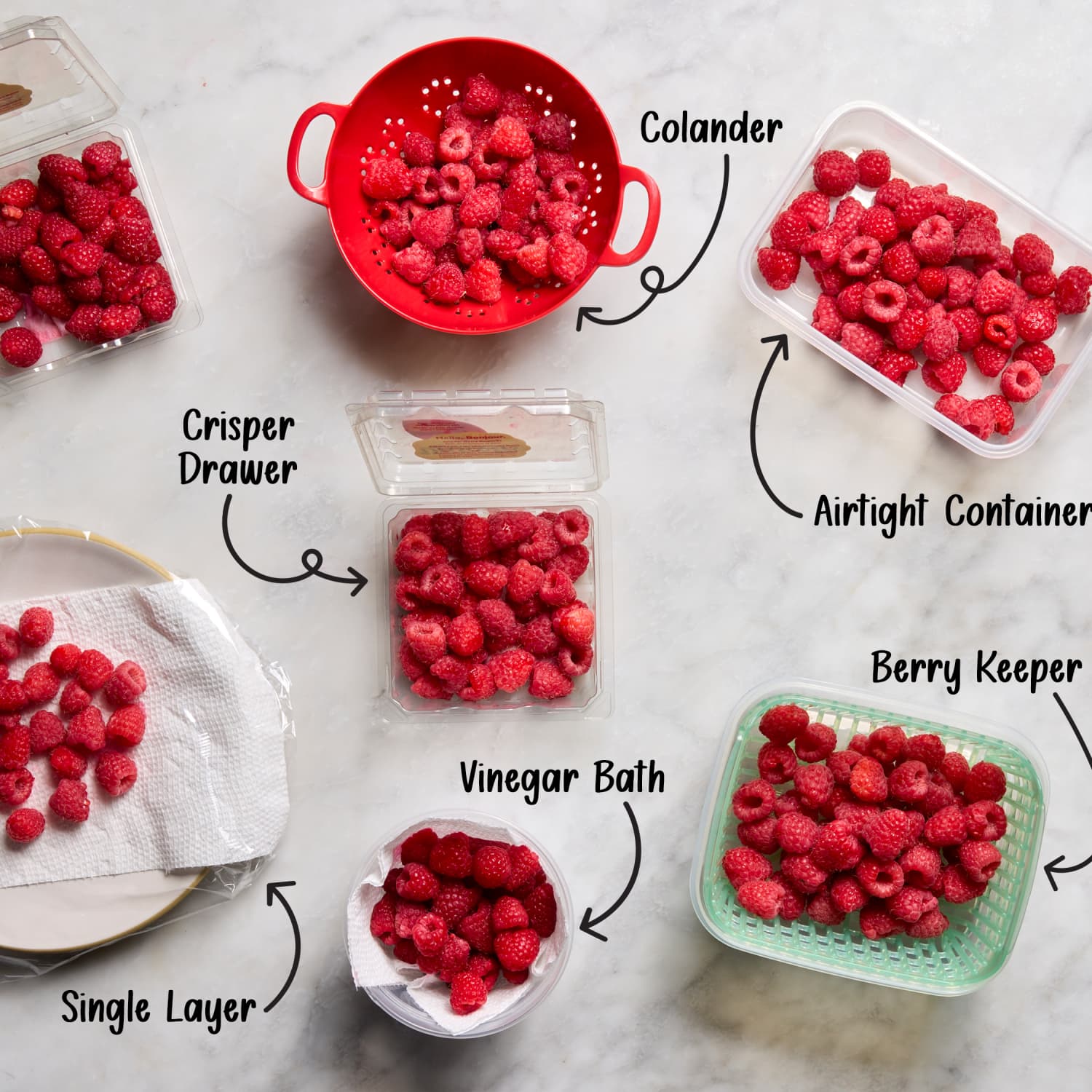 Long-term storage: freezing raspberries