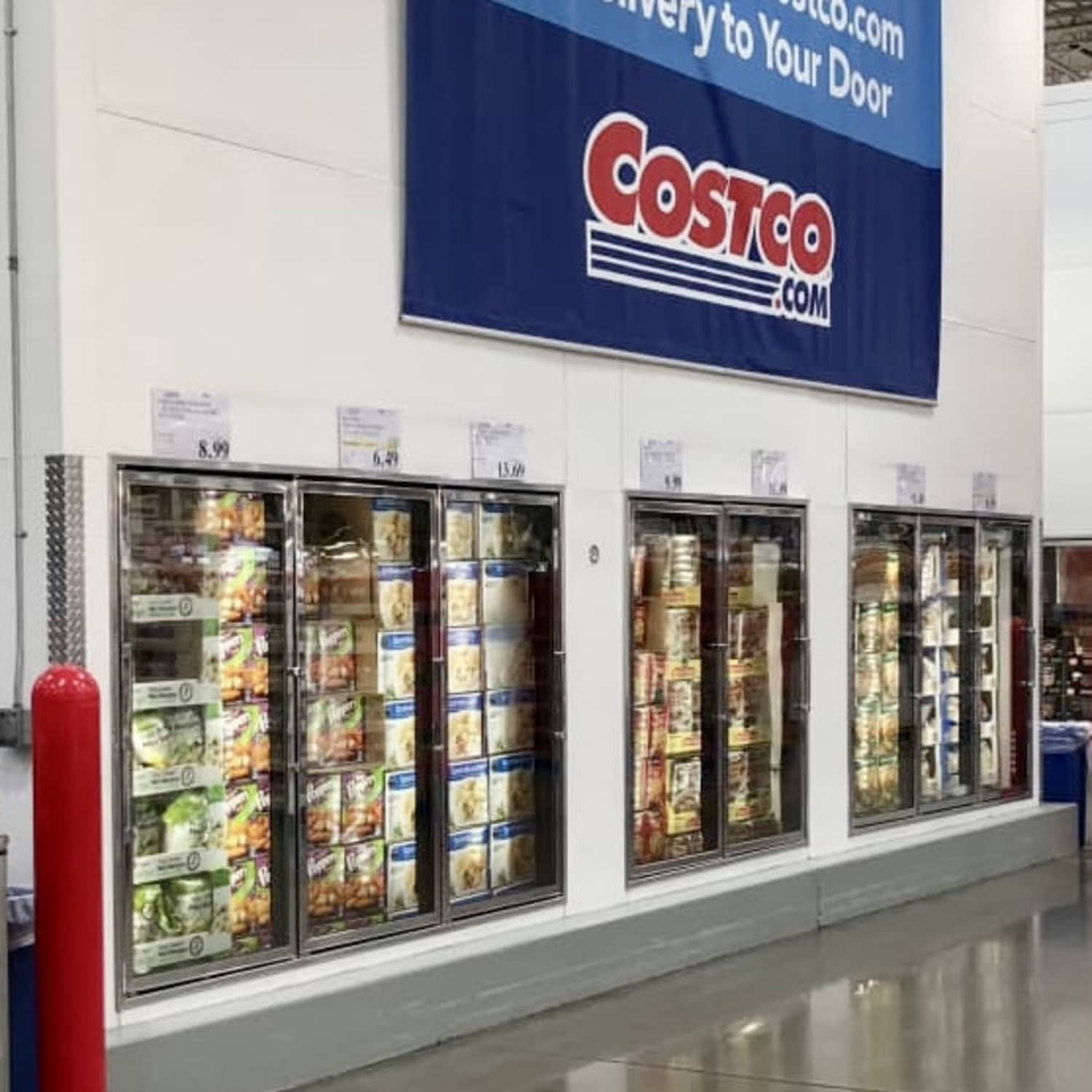 This is a display of M&M's on display in a Costco Warehouse in