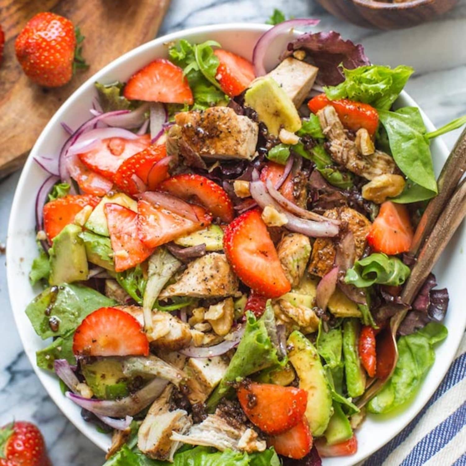 Balsamic Strawberry Chicken Salad A Saucy Kitchen Kitchn