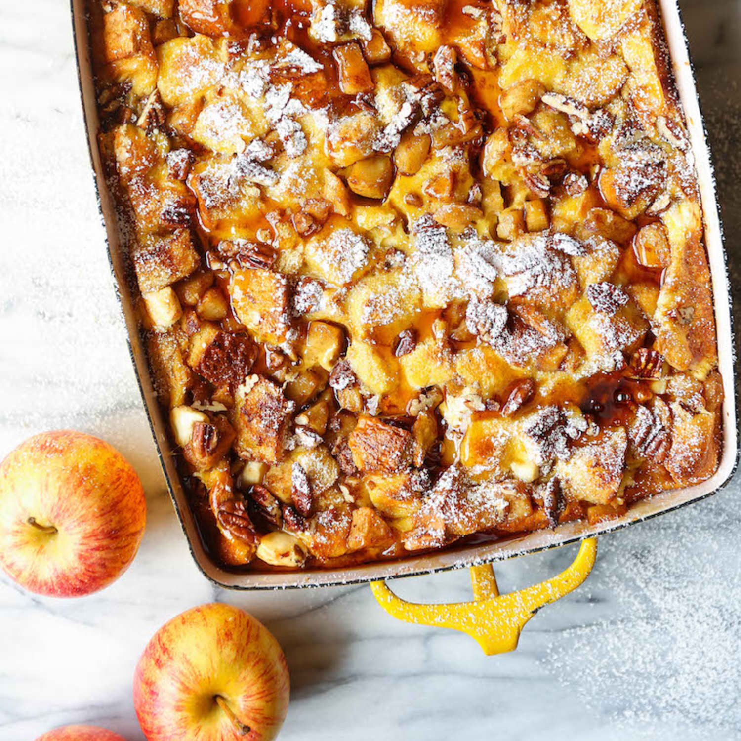 Overnight Cinnamon Apple French Toast Bake Damn Delicious Kitchn Place the toasts on the baking sheet and brush both sides liberally with the cinnamon syrup. overnight cinnamon apple french toast