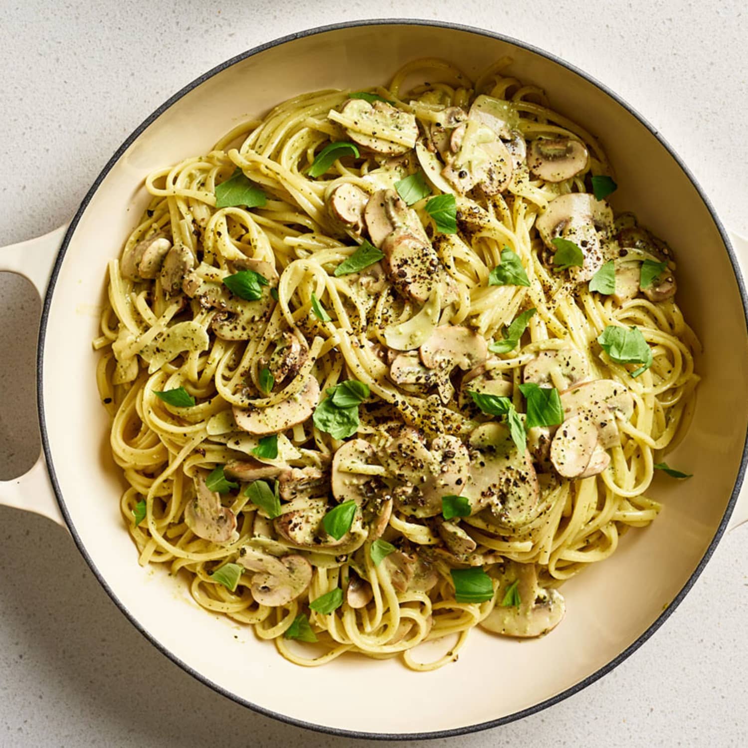 Creamy Mushroom Pesto Pasta Recipe (One-Pot) | Kitchn