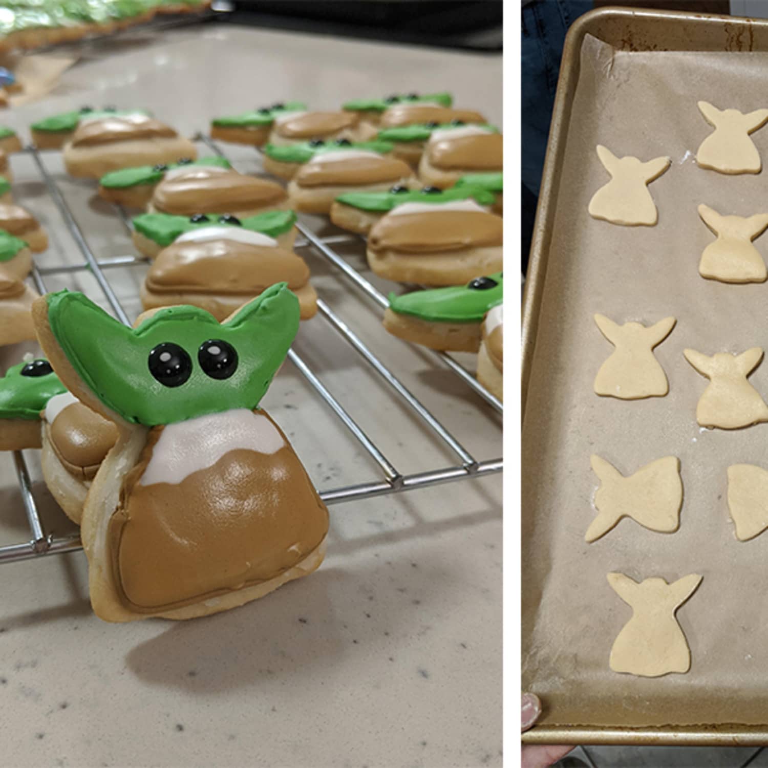 Genius Baker Cuts Heads Off Of Angel Cookies To Create Baby Yoda