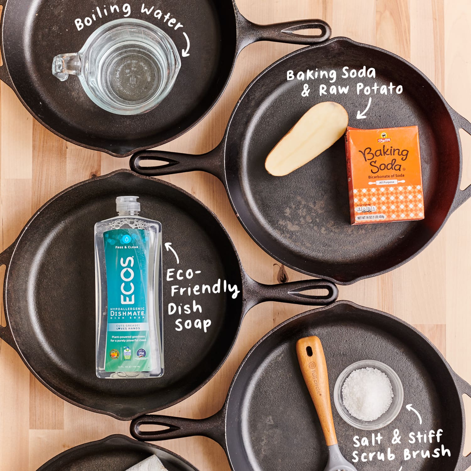 Ultimate Cast Iron Set: Seasoning Oil, Cleaning Soap & Restoring