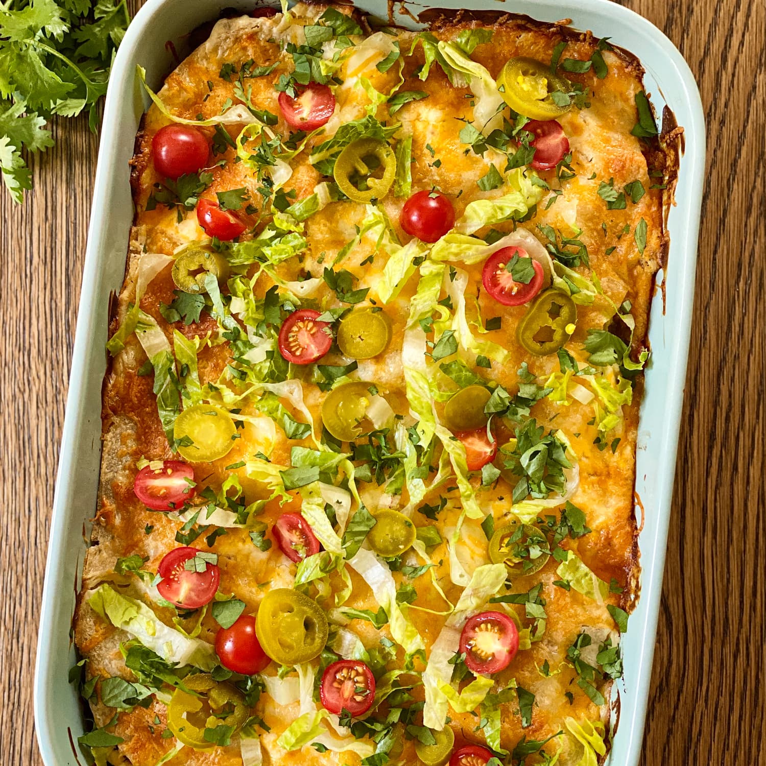 Taco Lasagna Recipe (Layered with Ground Beef, Tortillas, and Lots
