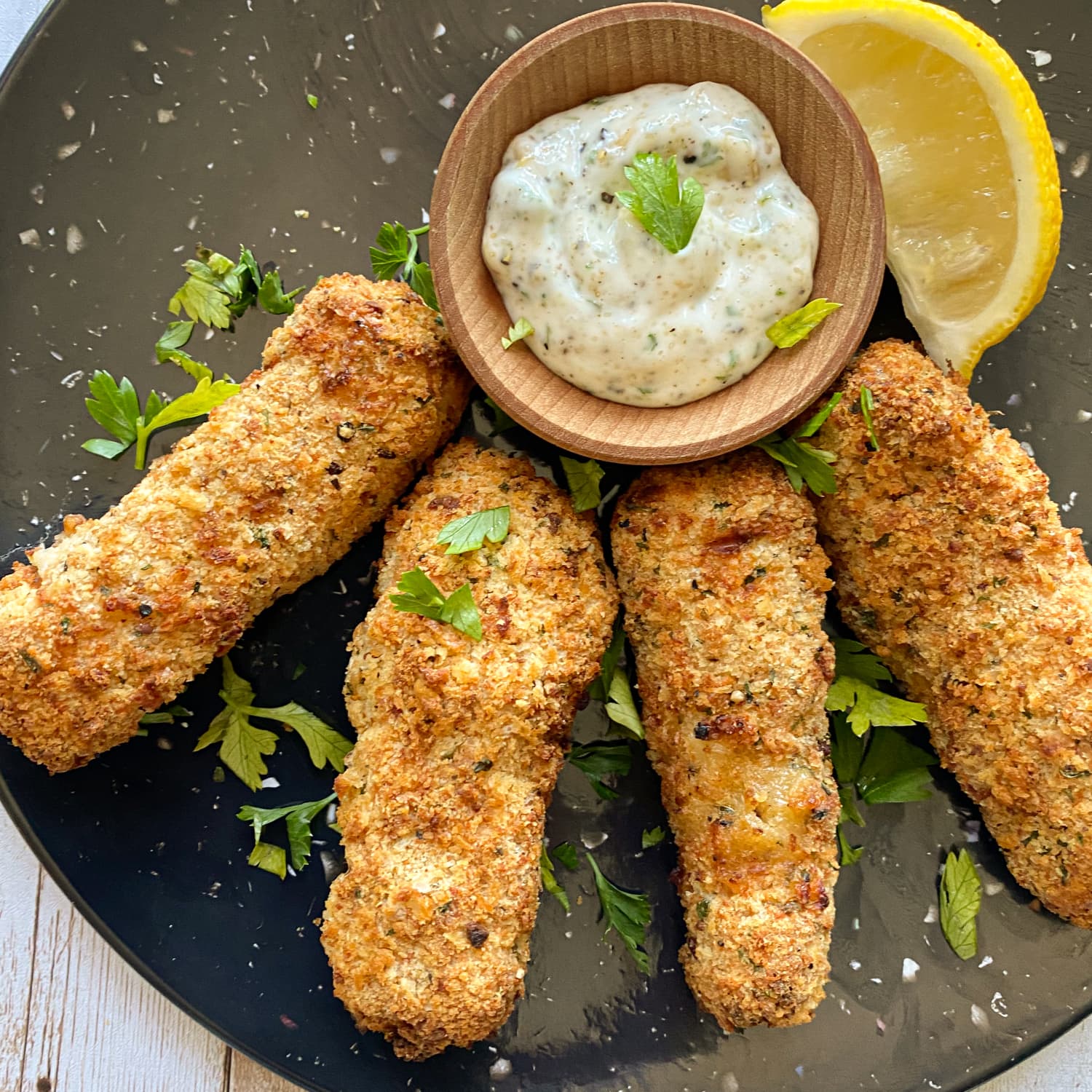 Halloween Fish Stick Fingers with Green Tartar Sauce