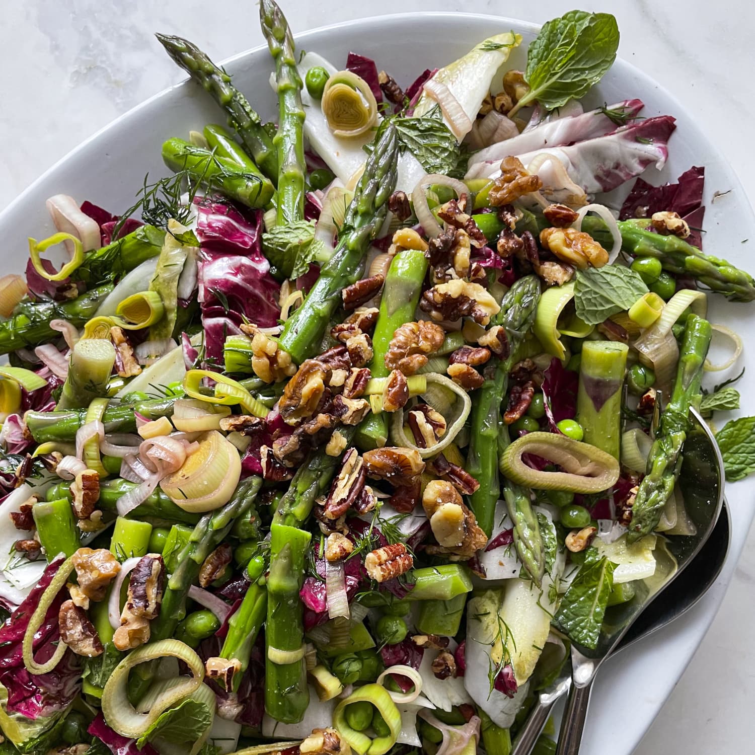 Warm Jersey Royals, Spinach and Asparagus Salad Vegetarian Recipe