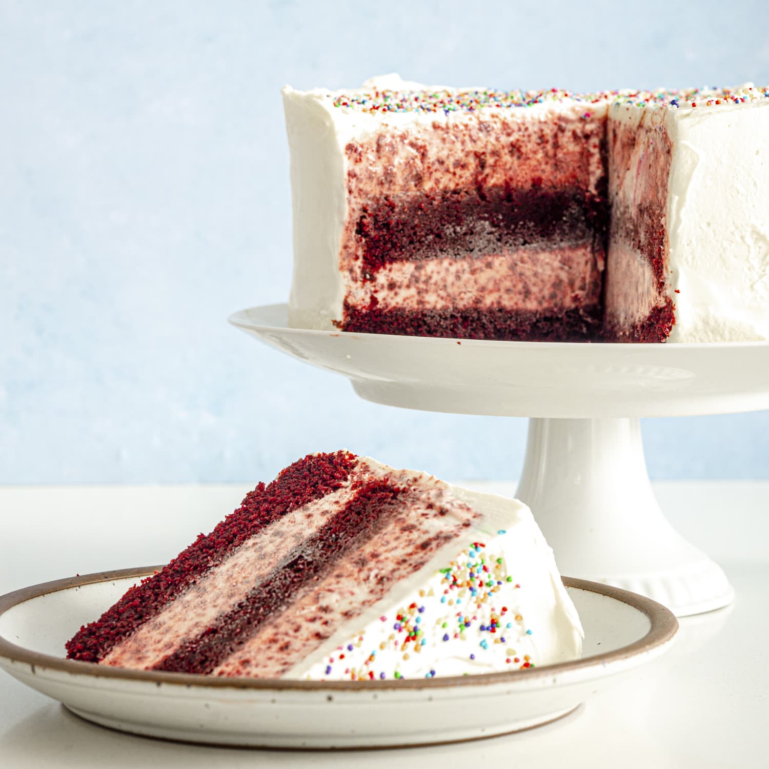 Red Velvet Ice Cream Cake (with No-Churn Homemade Ice Cream)