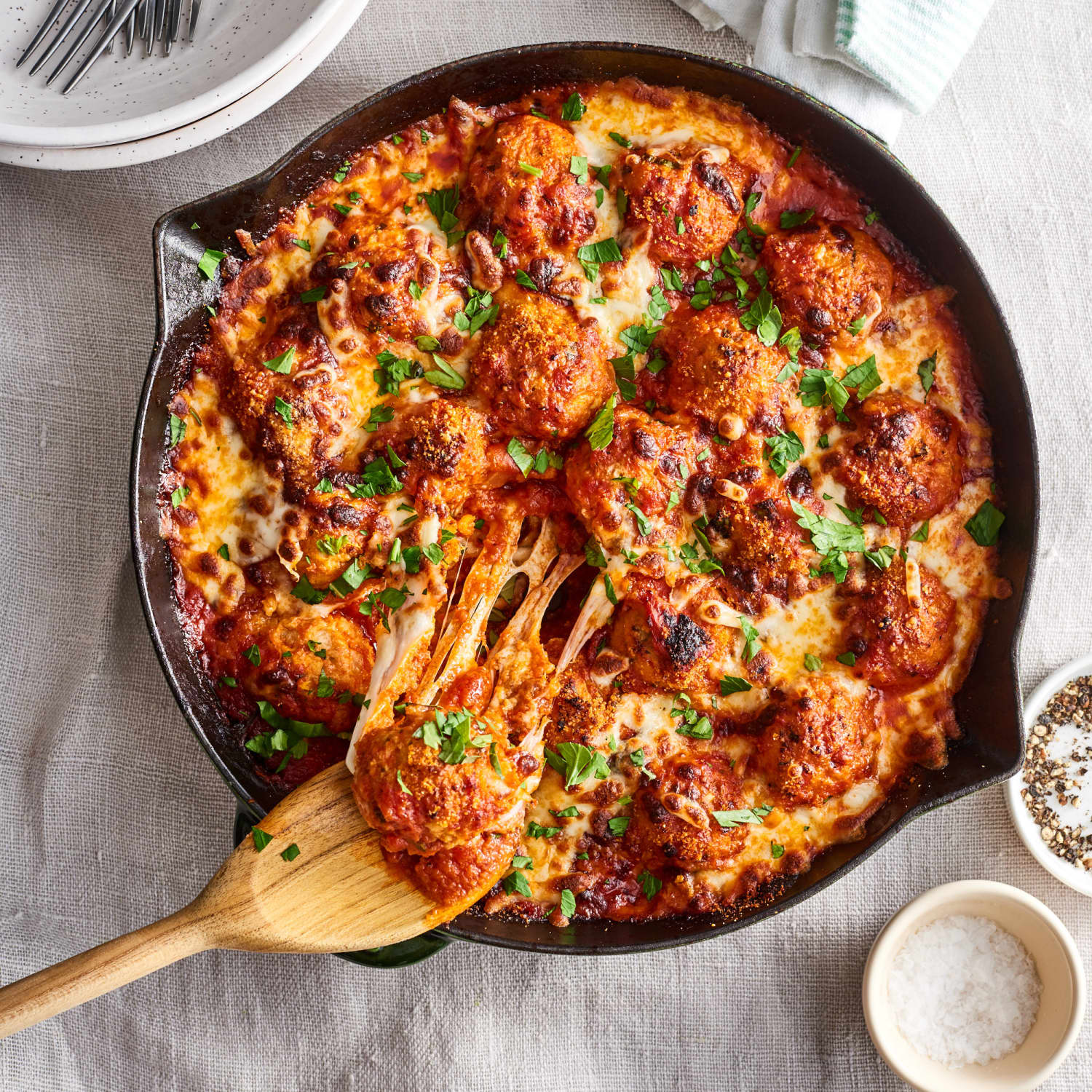 Skillet Chicken Parmesan Meatballs Kitchn To be honest, i don't like chicken parmesan and i found it to be very tasty. chicken parmesan meatballs