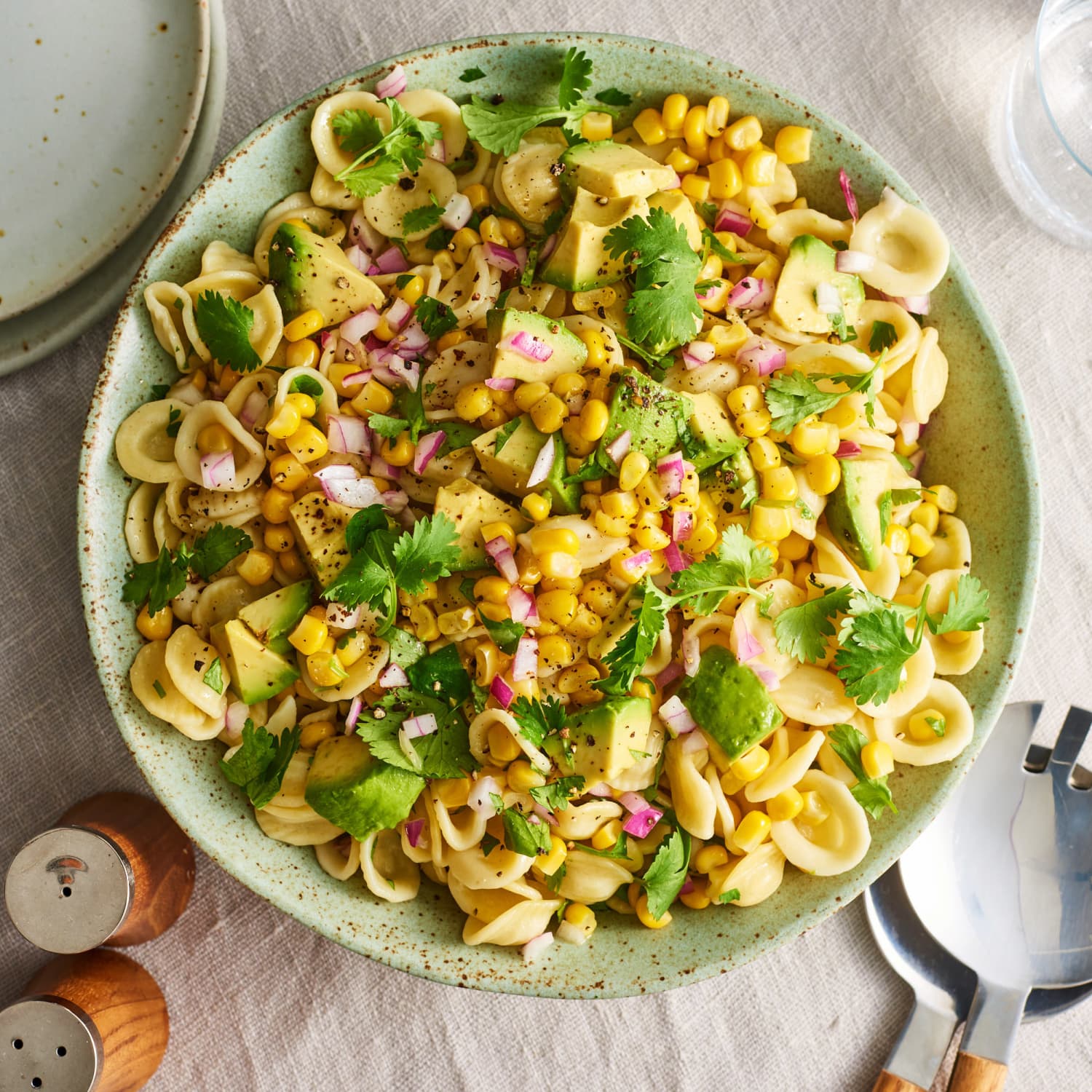 Corn and Avocado Pasta Salad with Cilantro and Lime | Kitchn