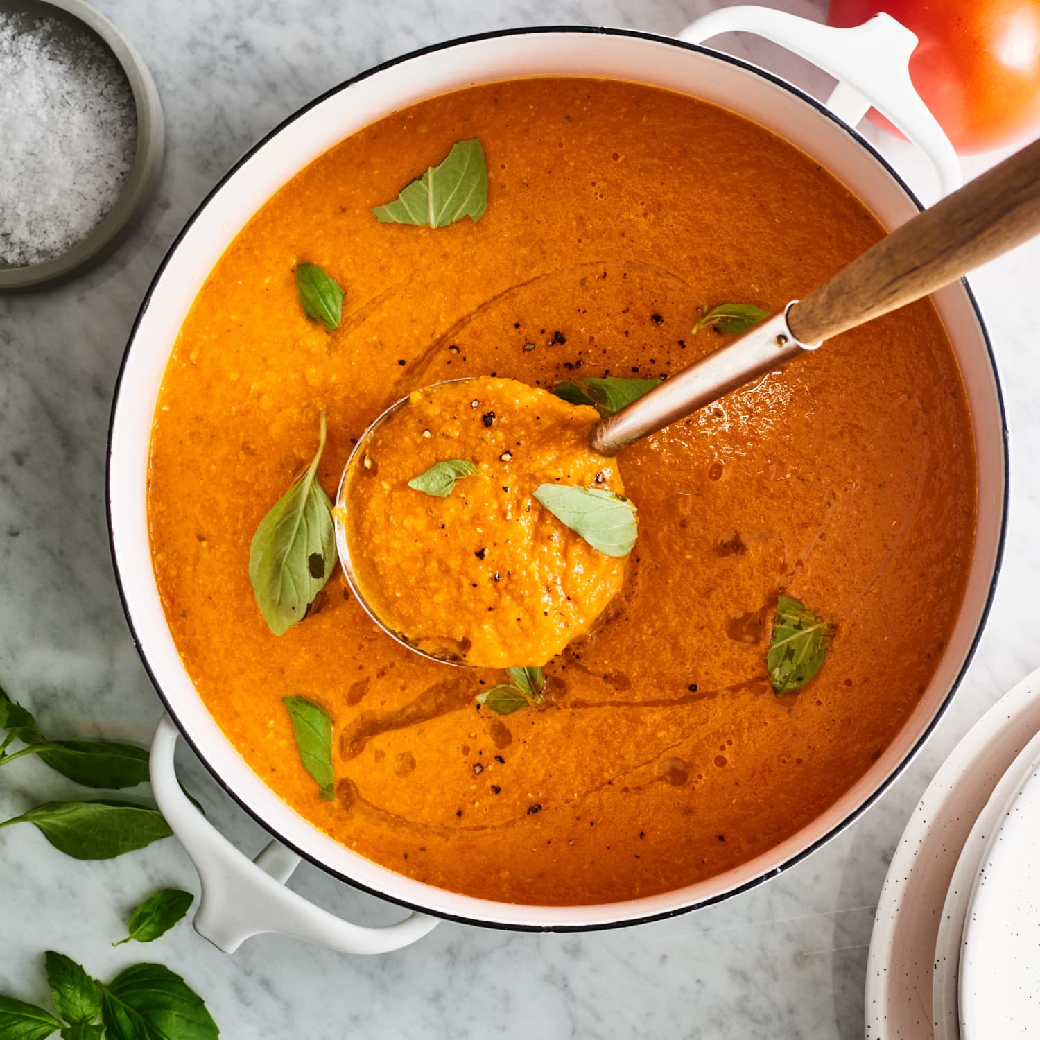 Fresh Tomato Soup with Basil